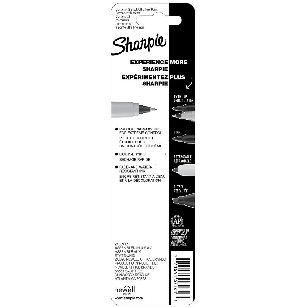 6 Sharpie Ultra Fine Permanent Markers Black 2 Pack, 6 of 6