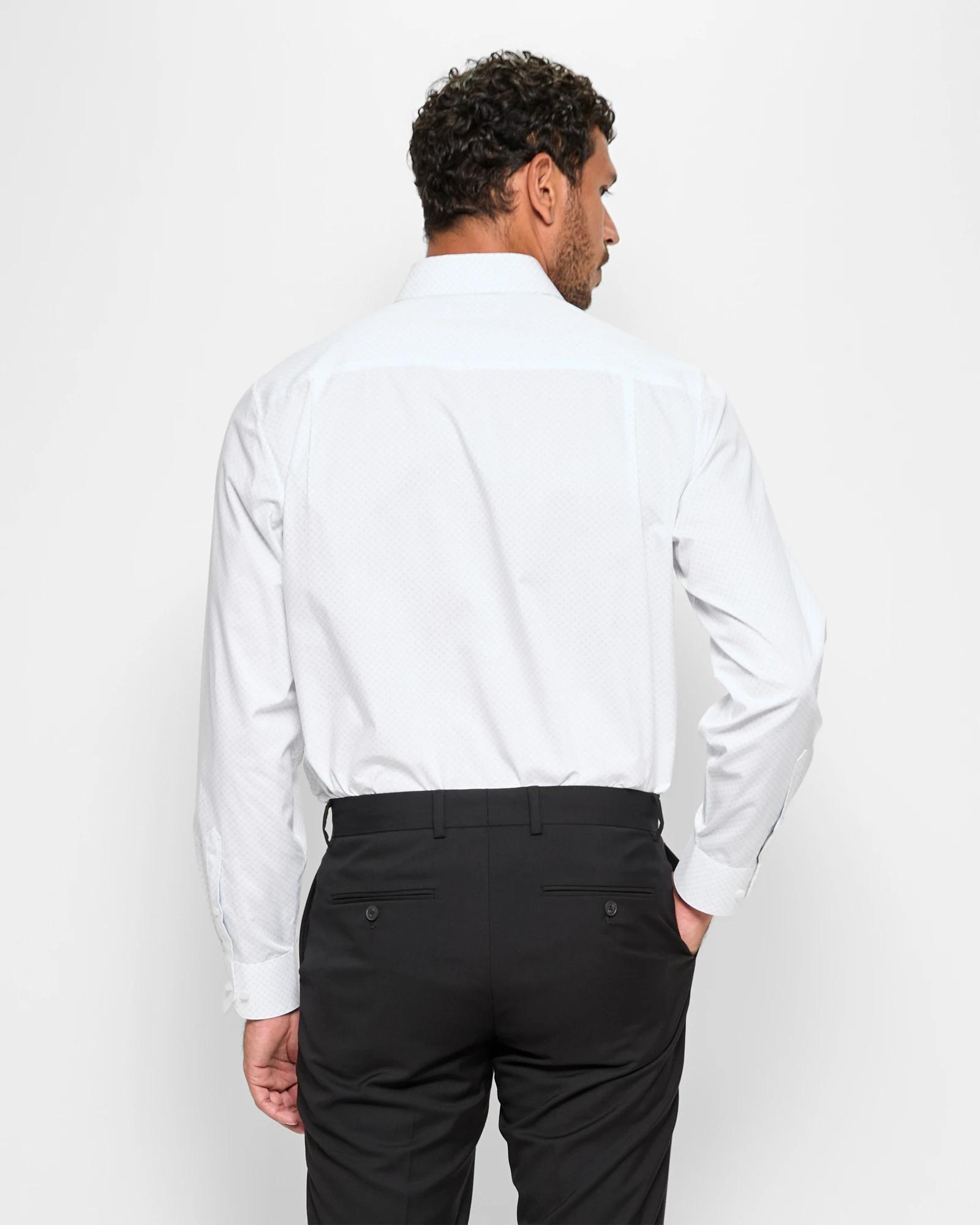 4 Australian Cotton Long Sleeve Print Shirt - Preview WHITE GEO, 4 of 5