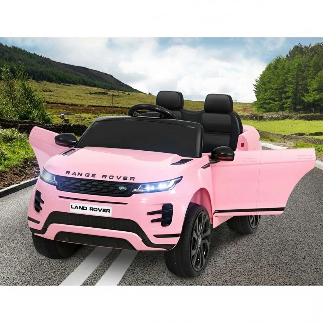 3 Kids Electric Ride On Car Land Rover Licensed Toy Cars Remote 12V Battery - Pink, 3 of 5