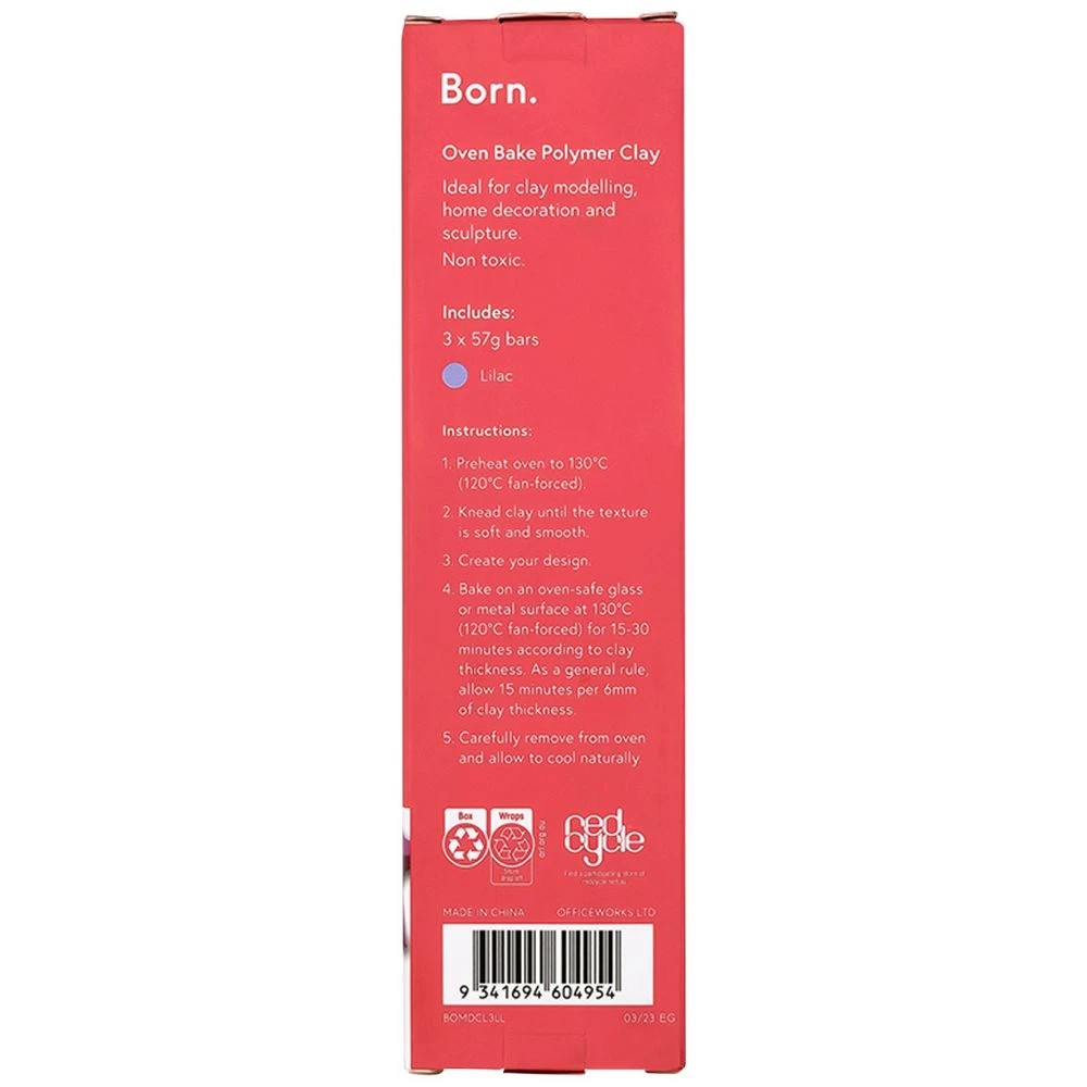 2 Born Oven Bake Polymer Clay Lilac 3 Pack, 2 of 4