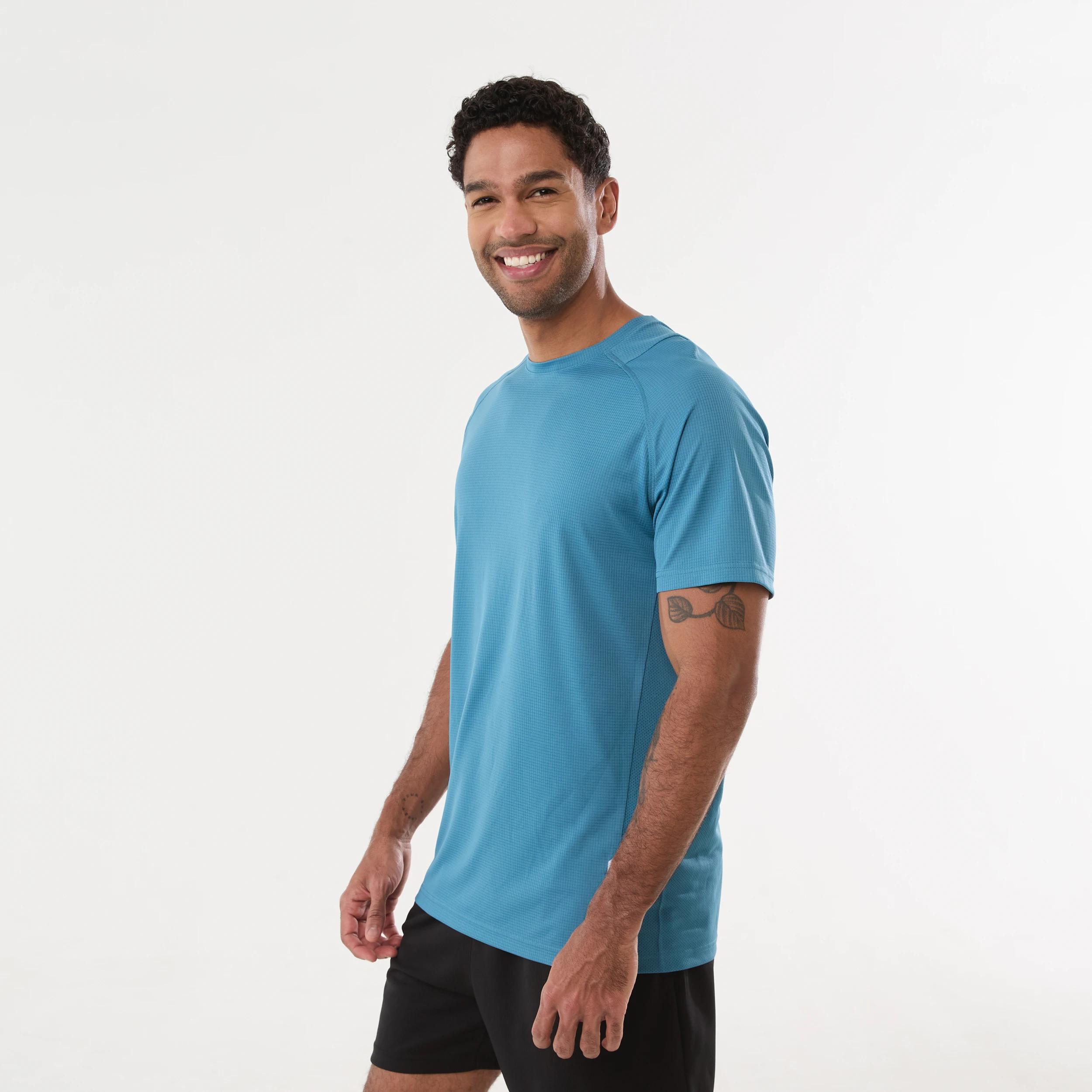 2 Active Mens Performance T-shirt CALM BLUE, 2 of 5