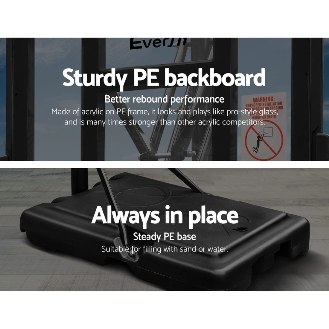 3 Everfit 3.05M Basketball Hoop Stand System Adjustable Height Portable Pro - Black, 3 of 7