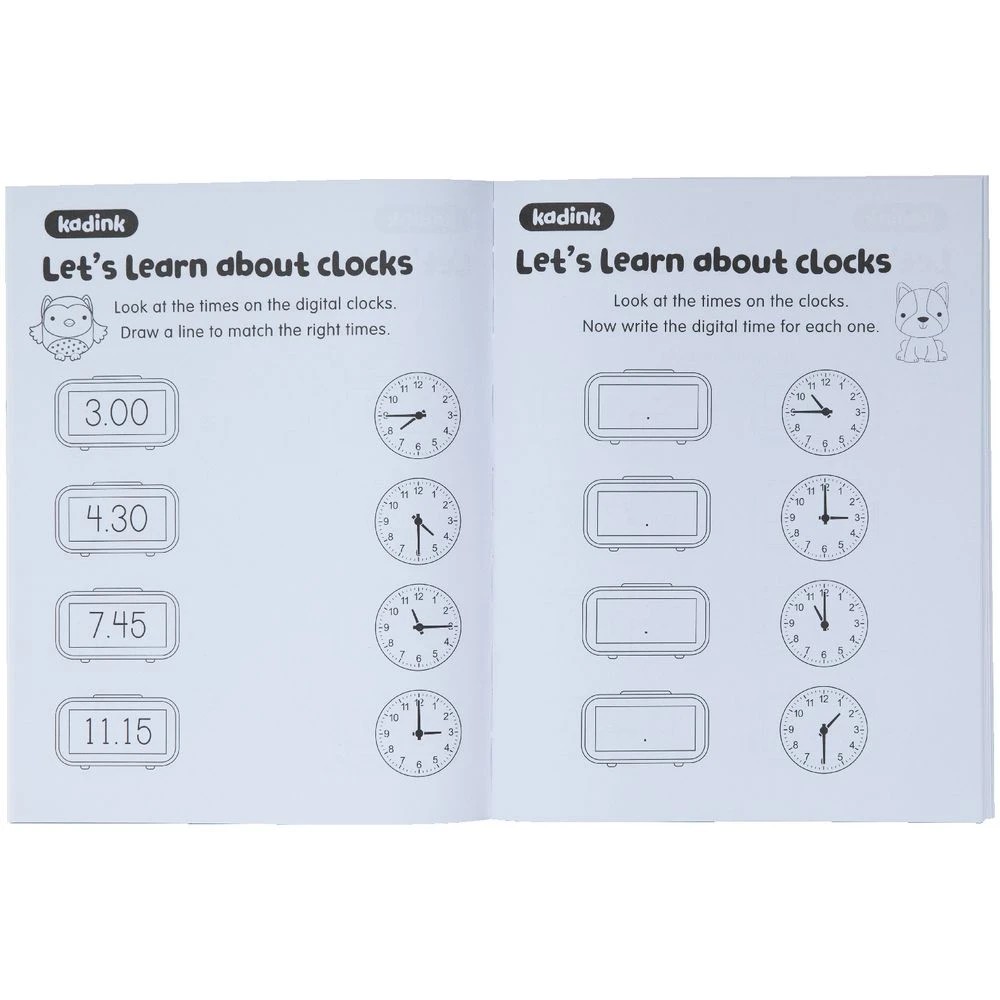 4 Kadink Workbook 48 Pages Time, Money & Fractions, 4 of 5