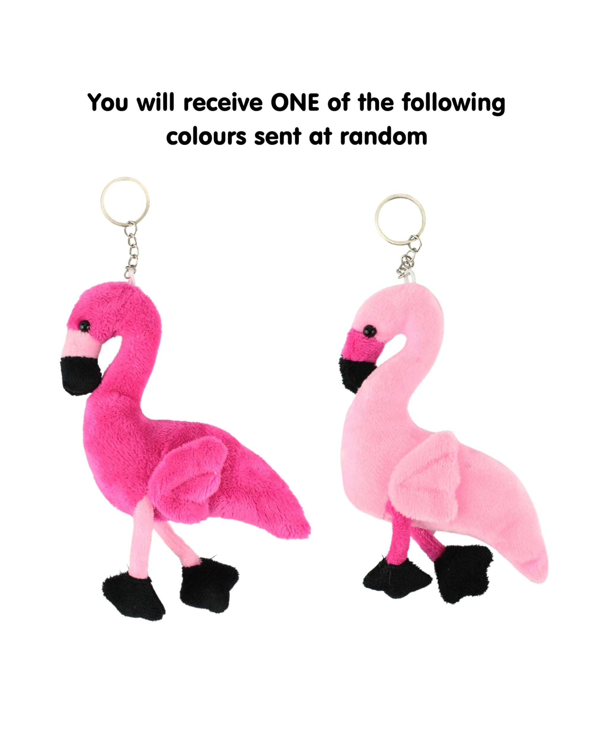 2 Partyrama Plush Pink Flamingo Keyring, 2 of 4