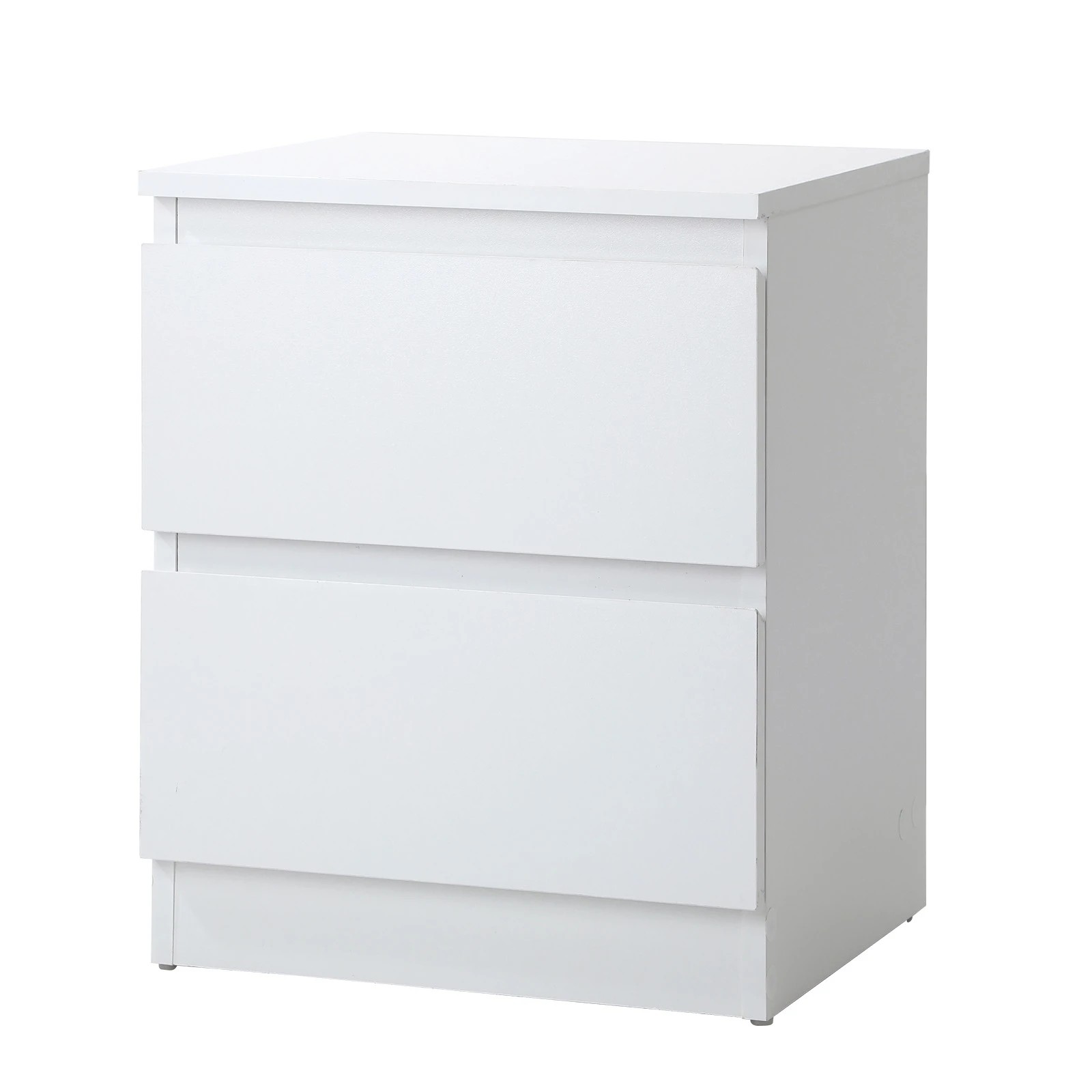 1 Oikiture Bedside Table Nightstand 2 Drawers Side End Table Storage Cabinet
 - White, 1 of 9