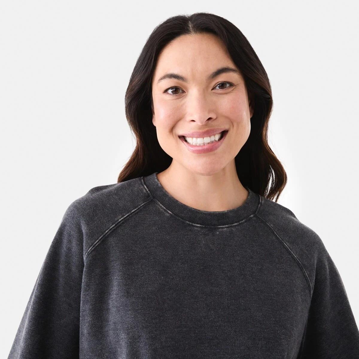 4 Long Sleeve Washed Sweatshirt Black, 4 of 5