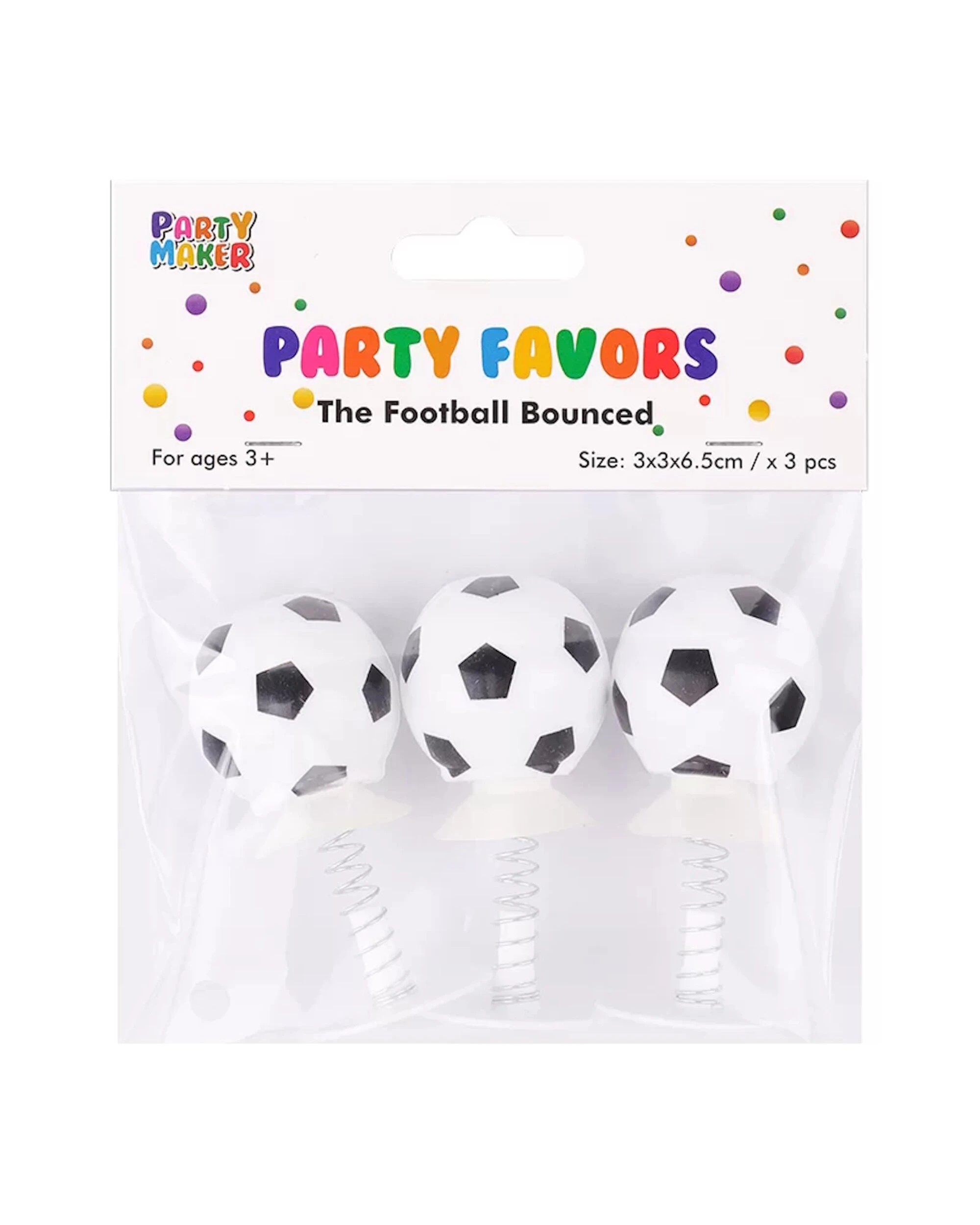 4 Party Maker Pop Up Spring Soccer Balls Pack of 3 - White, 4 of 4