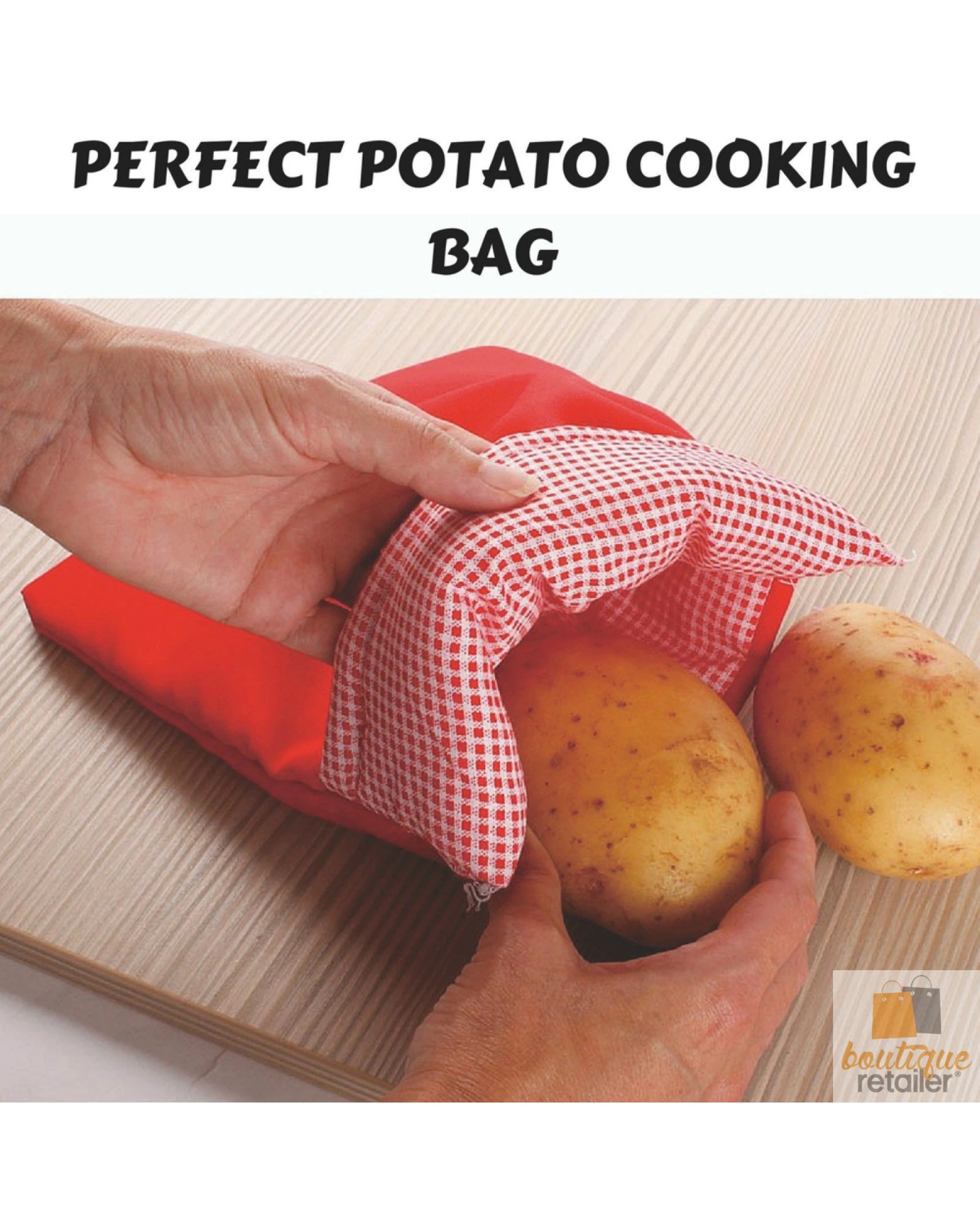 5 BR Home Microwave Baked Potato Cooking Bag, Reusable and Washable for Quick Cooking, 5 of 5