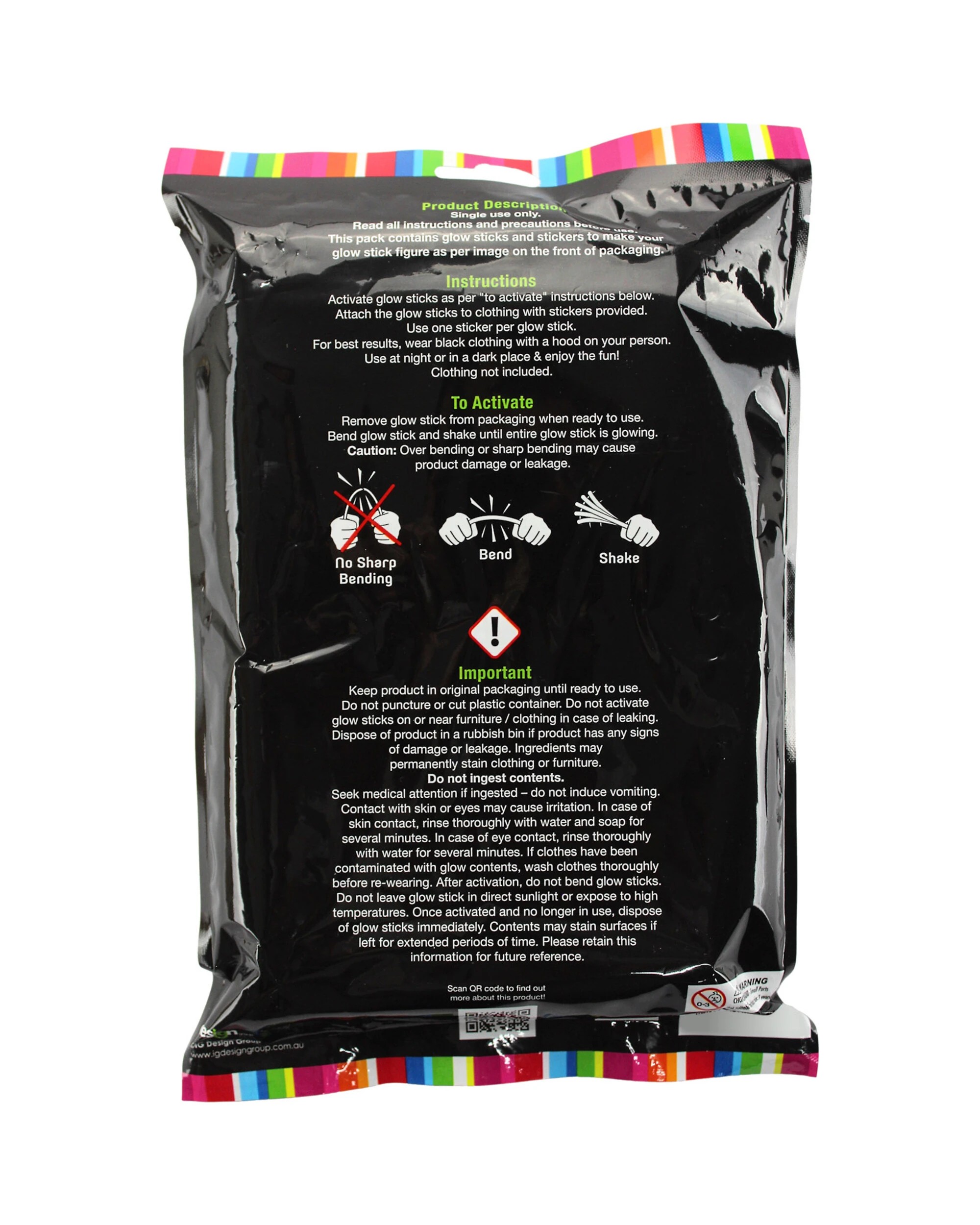 2 Artwrap Family of 4 Glow Stick Figures Costume Kit - One Size - Multi, 2 of 2