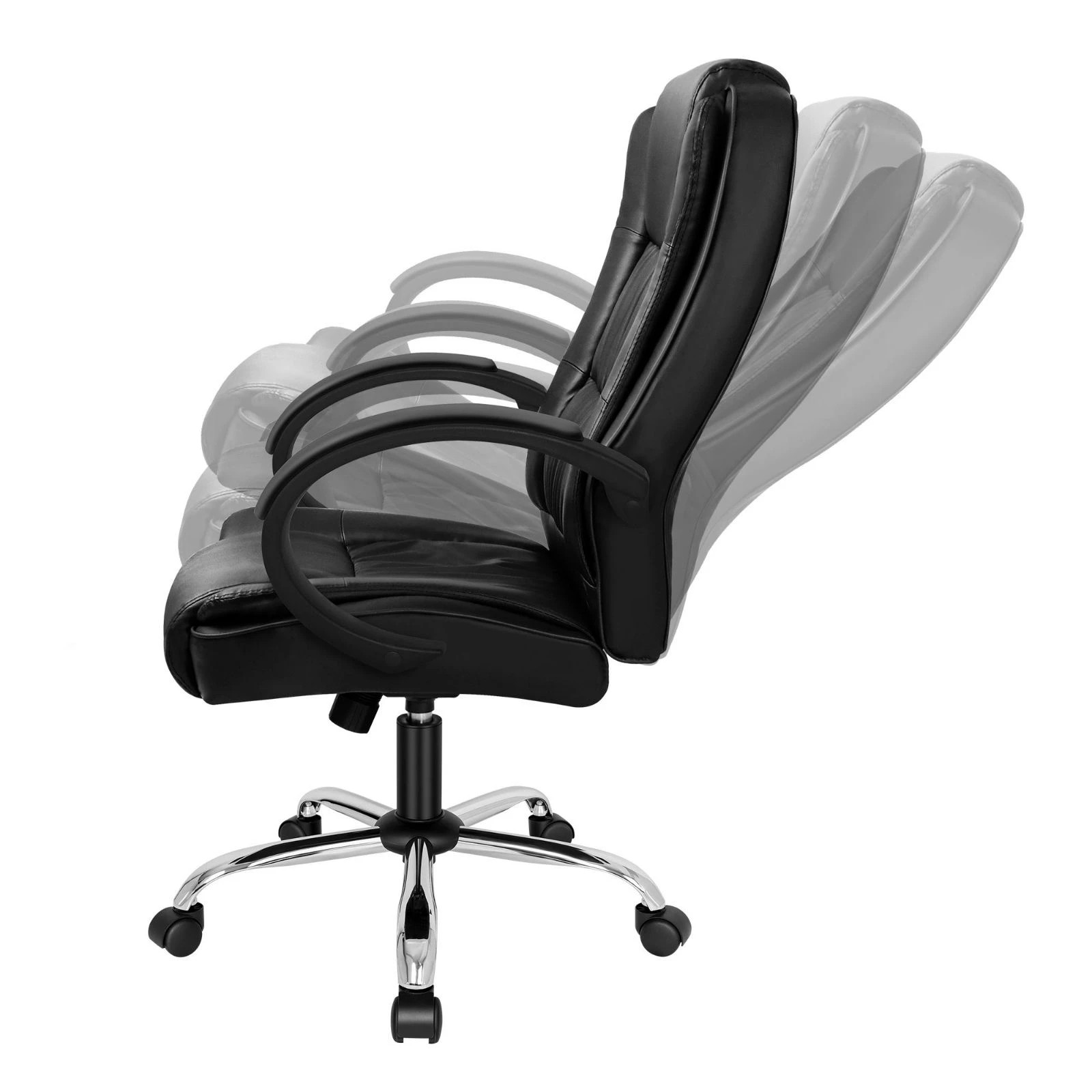 6 Alfordson Executive Office Chair PU Leather Computer Gaming Racer Black Seat - Black, 6 of 10