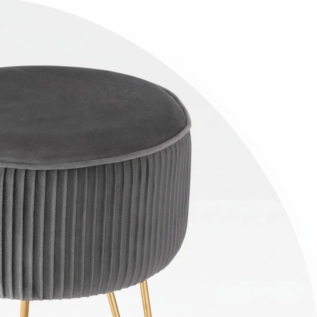 5 Artiss Ottoman Foot Stool Vanity - Grey, 5 of 5