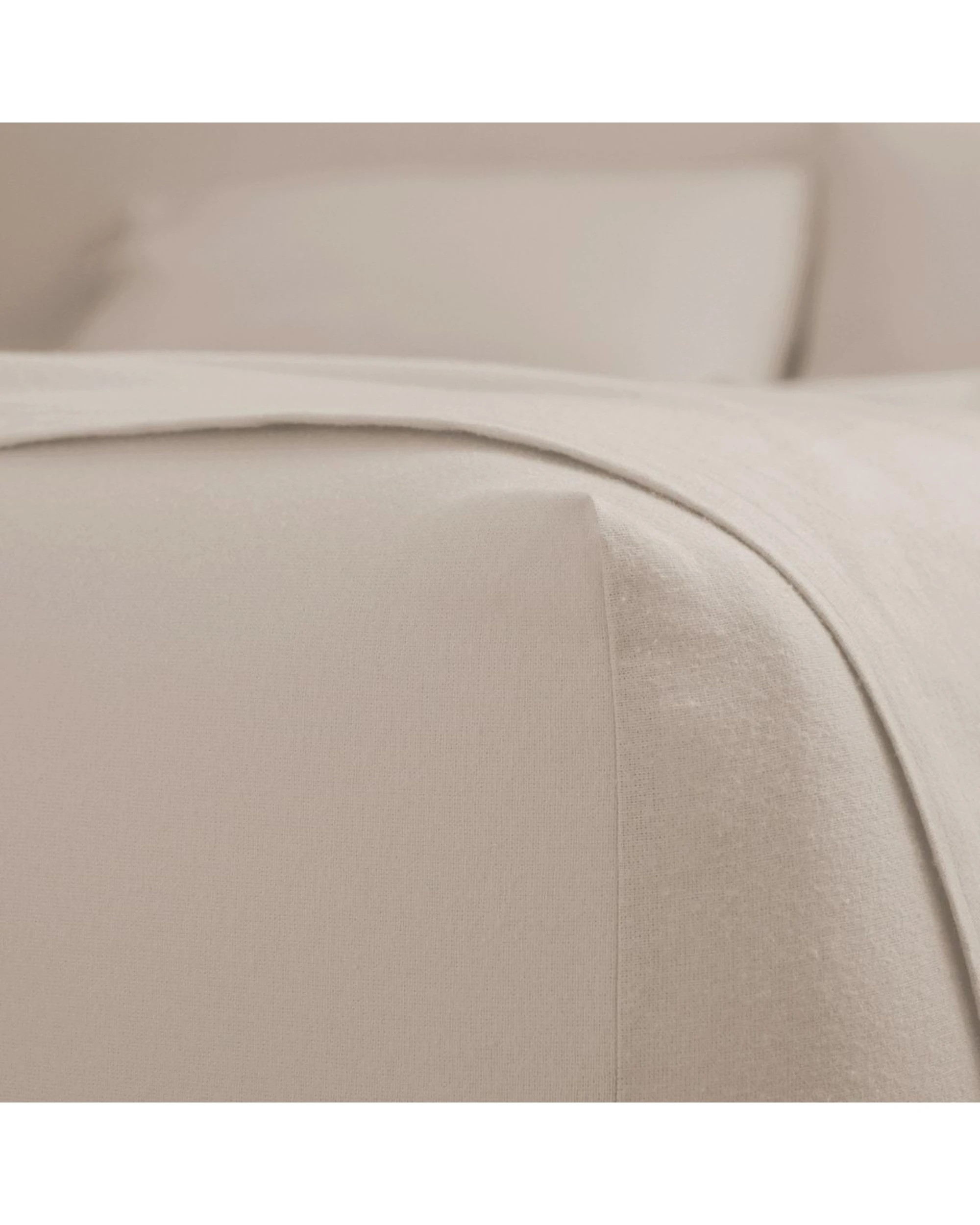 2 Canningvale Cozi Cotton Flannelette Fitted Sheet With Pillowcase Set - Queen Bed - Natural, 2 of 2