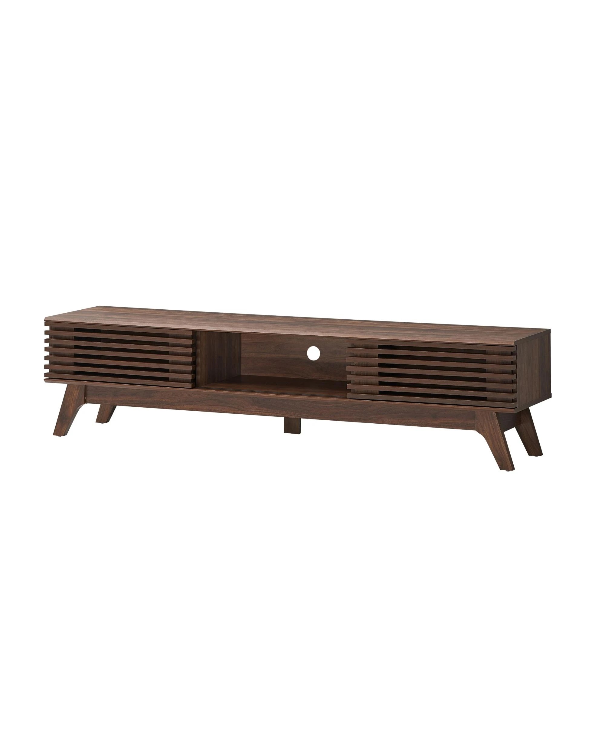 1 Kodu Entertainment Unit Modern TV Cabinet TV Stand 180cm 2 Doors Walnut - Brown, 1 of 4