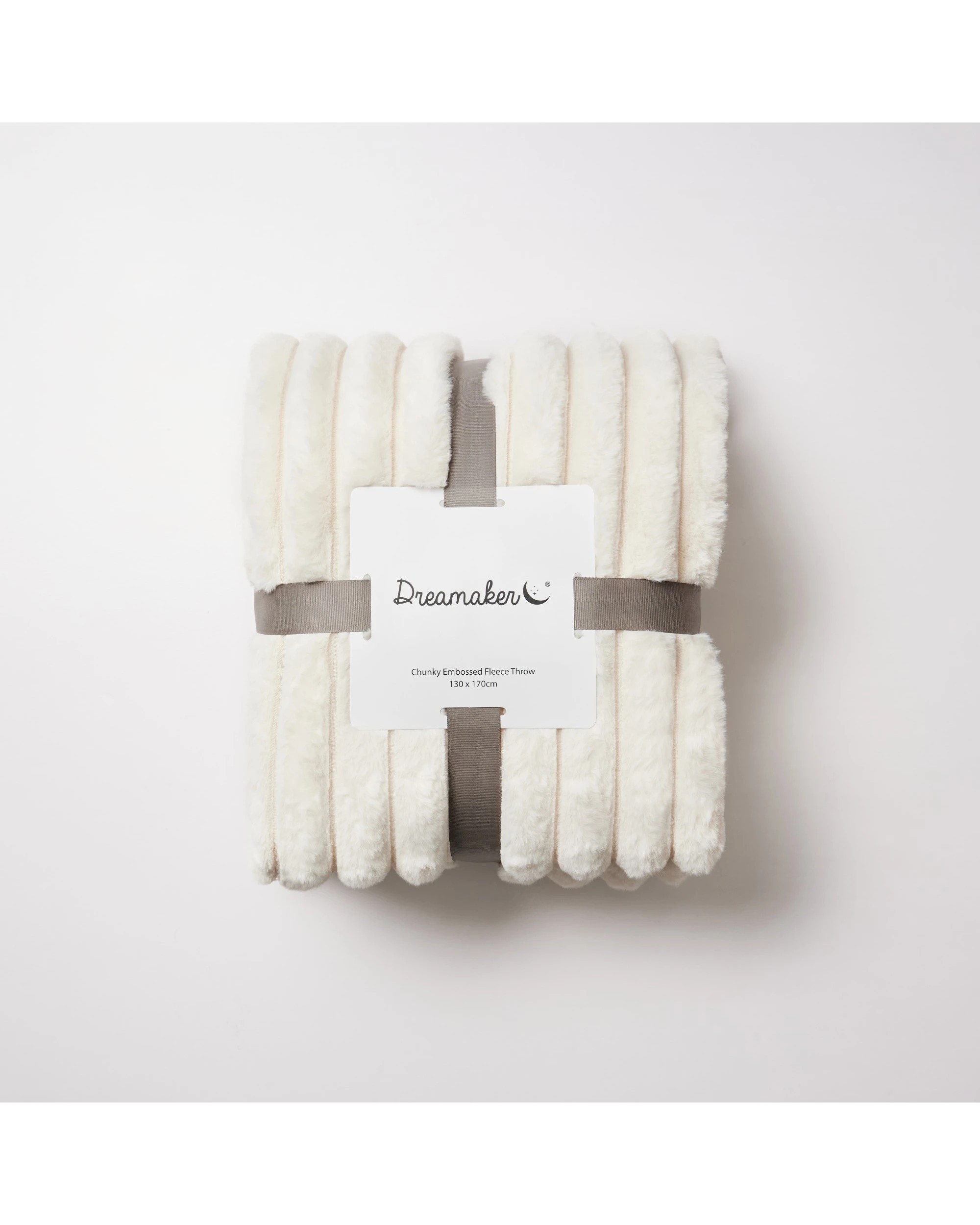 4 Dreamaker Chunky Embossed Fleece Throw 130x170cm - Natural, 4 of 5