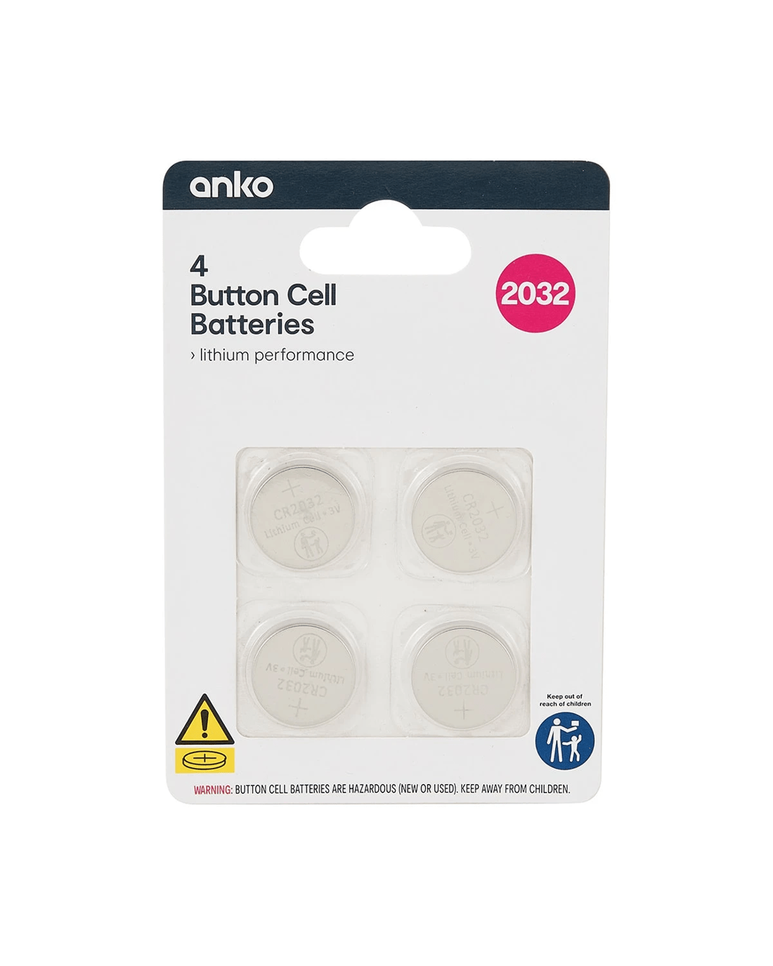 1 4 Pack Button Cell Batteries - CR2032, 1 of 9