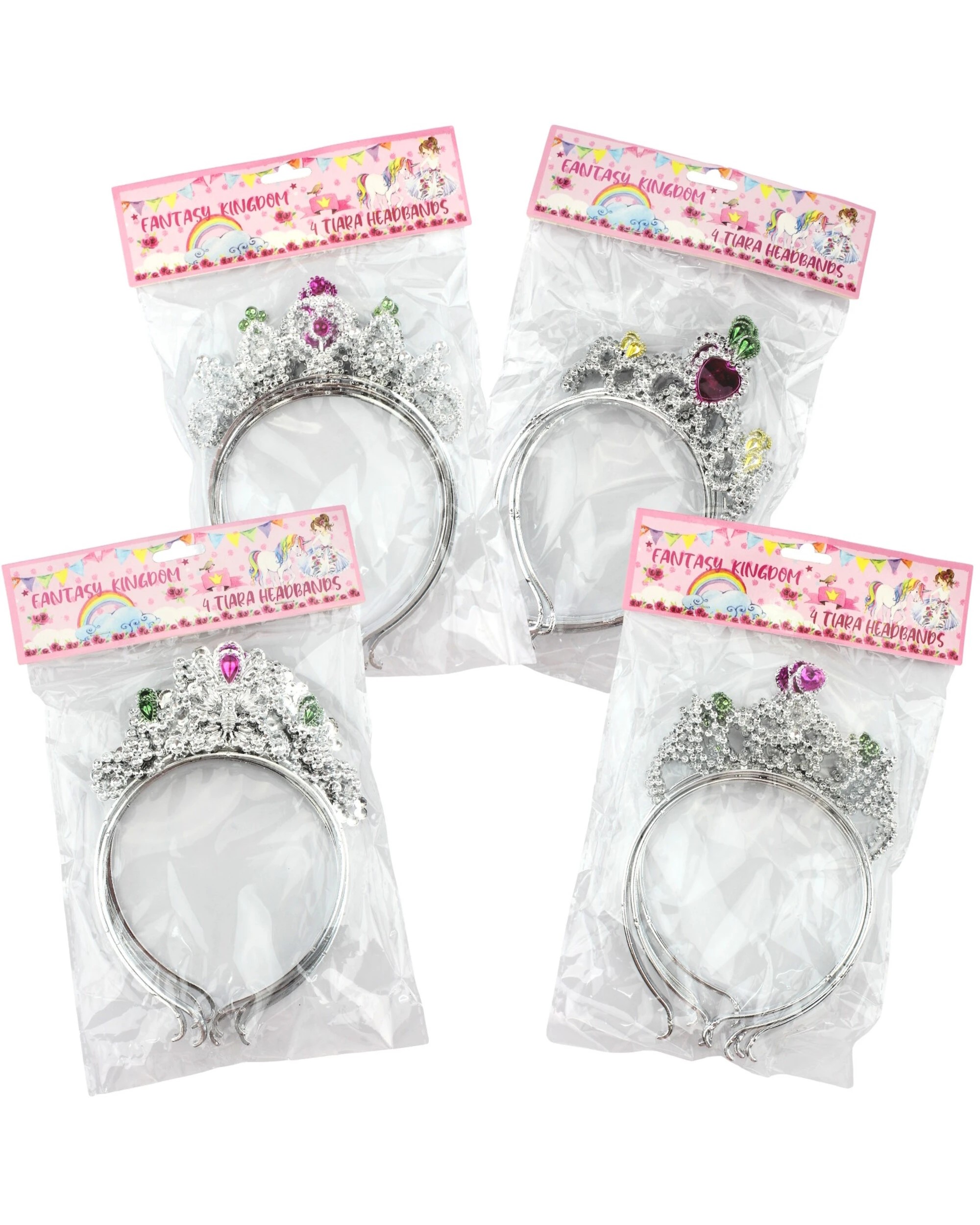1 Fantasy Kingdom Pack of 4 Princess Tiara Headbands - Assorted, 1 of 1