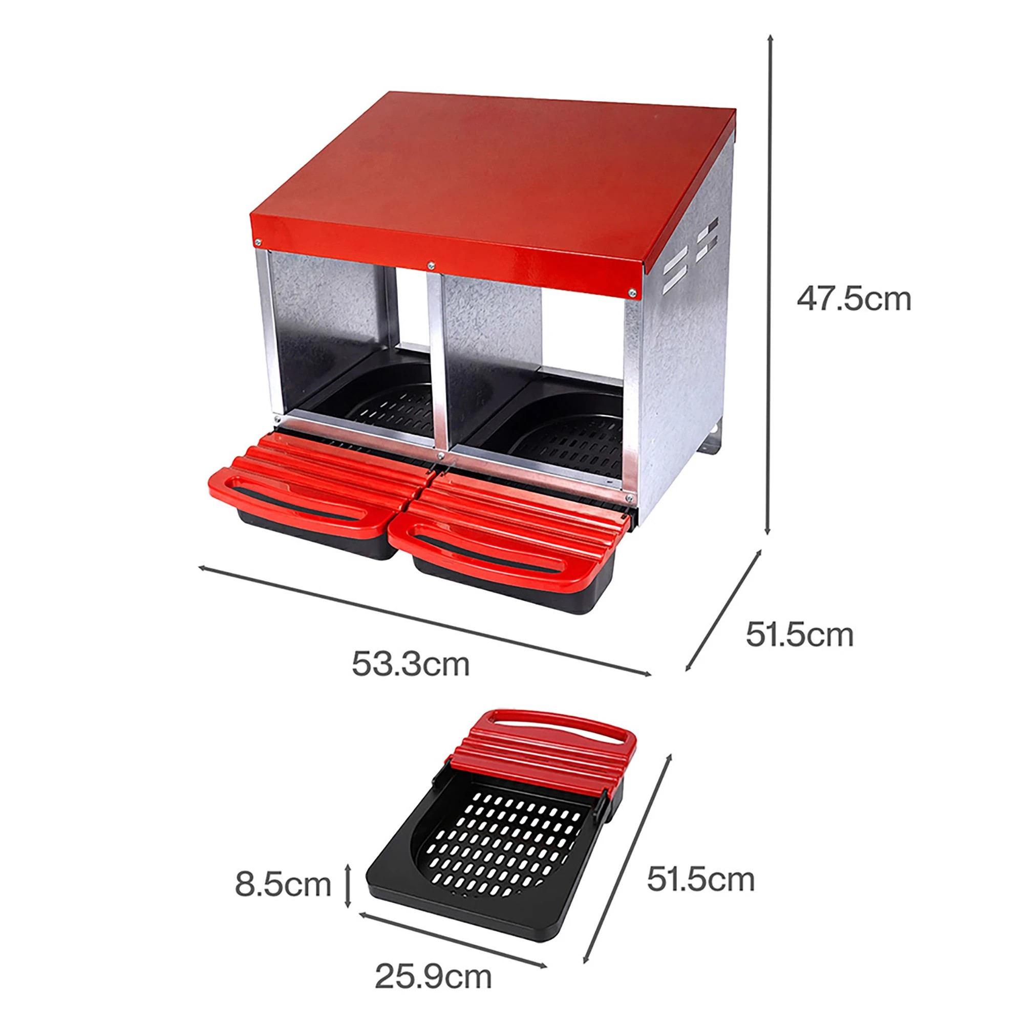 3 Pawz Chicken Nesting Boxes 2 Hole for Rolling Egg Collectio Inside Outside, 3 of 8