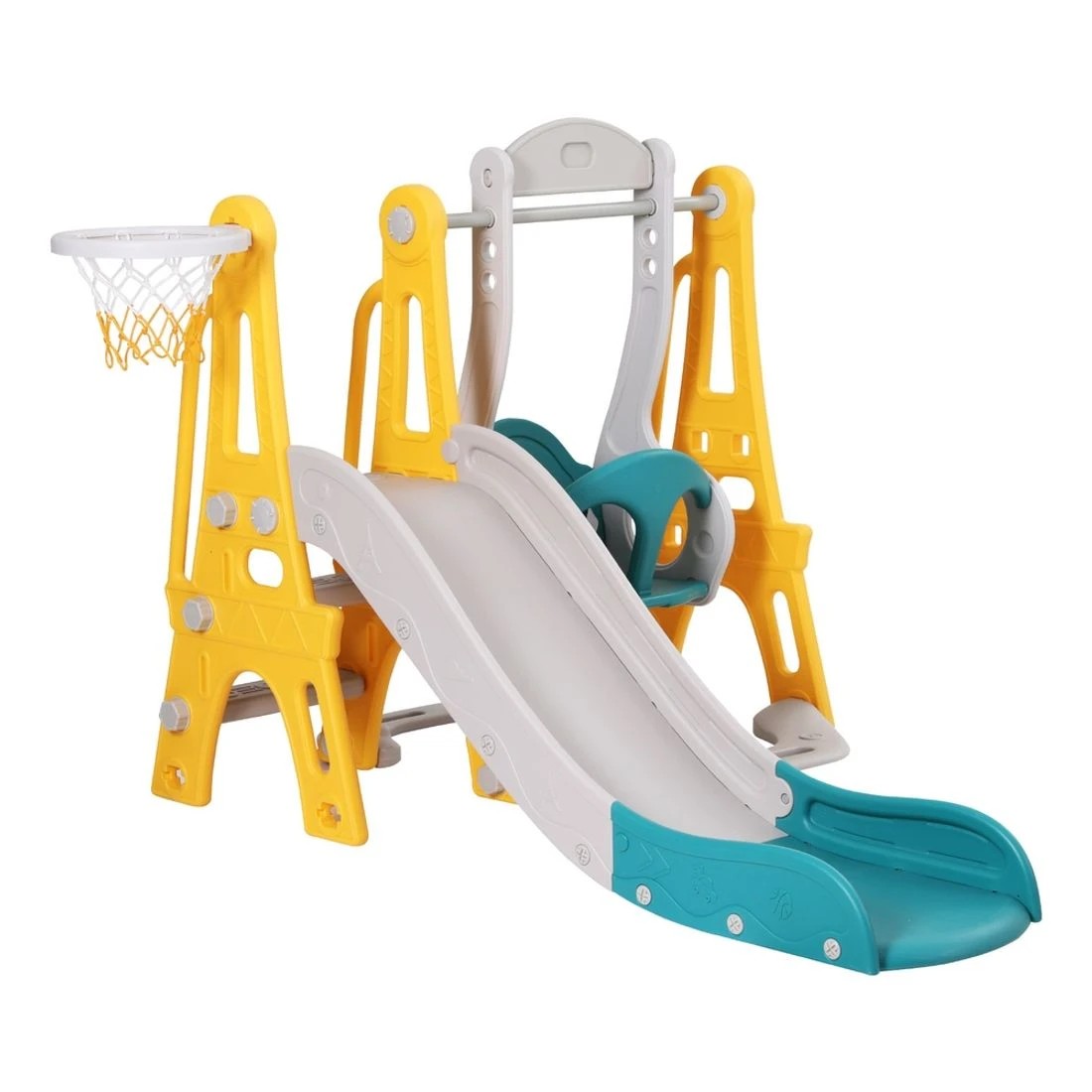 4 Keezi Kids Slide Swing Set Basketball Outdoor Toys Adjustable Height 140cm - Multi, 4 of 5