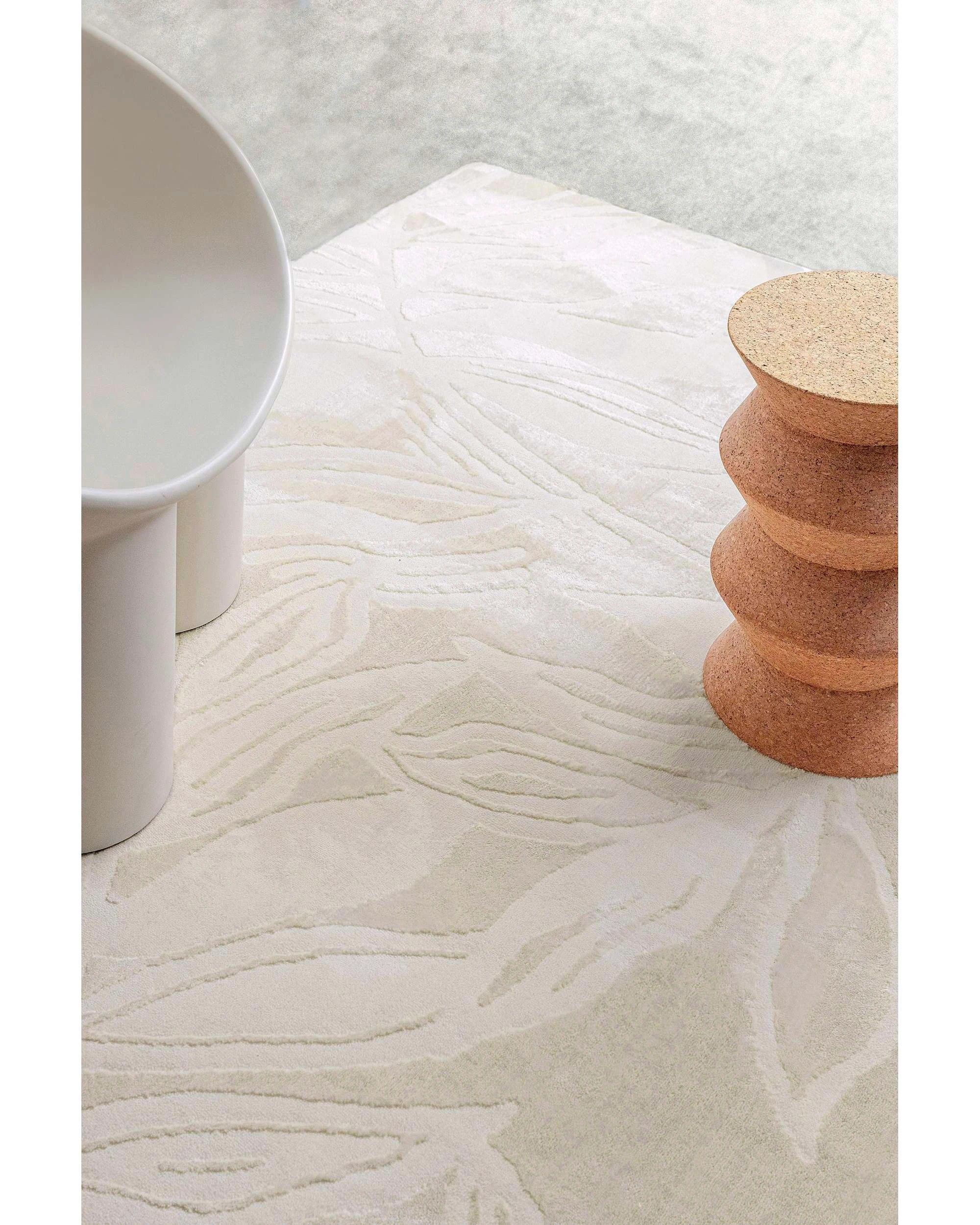 3 Loopsie Bessant Leafy Washable Rug-330cm x 240cm - Beige, 3 of 8