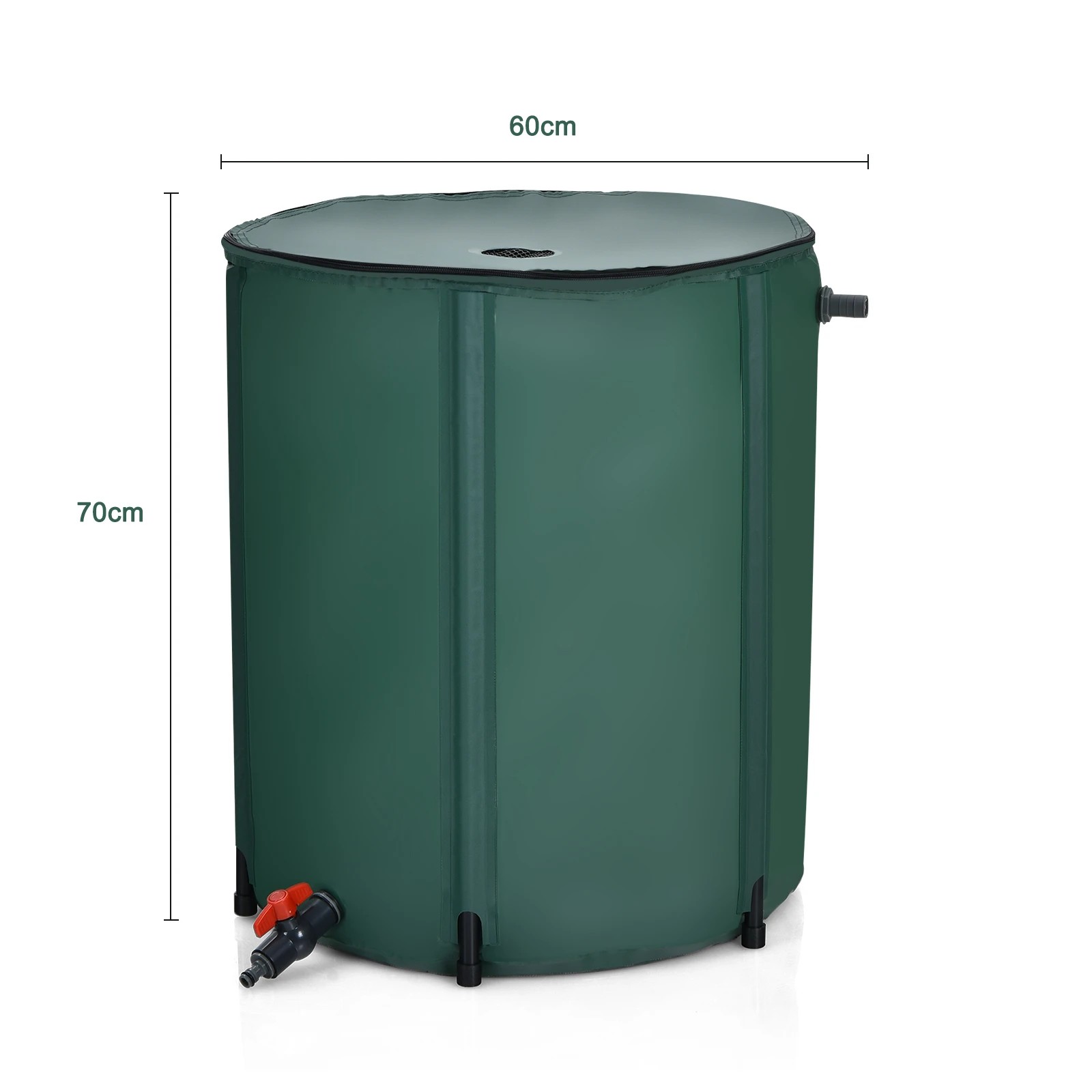 5 Costway 200L Collapsible Rain Barrel Foldable Rainwater Collection System Water Storage Container, 5 of 5