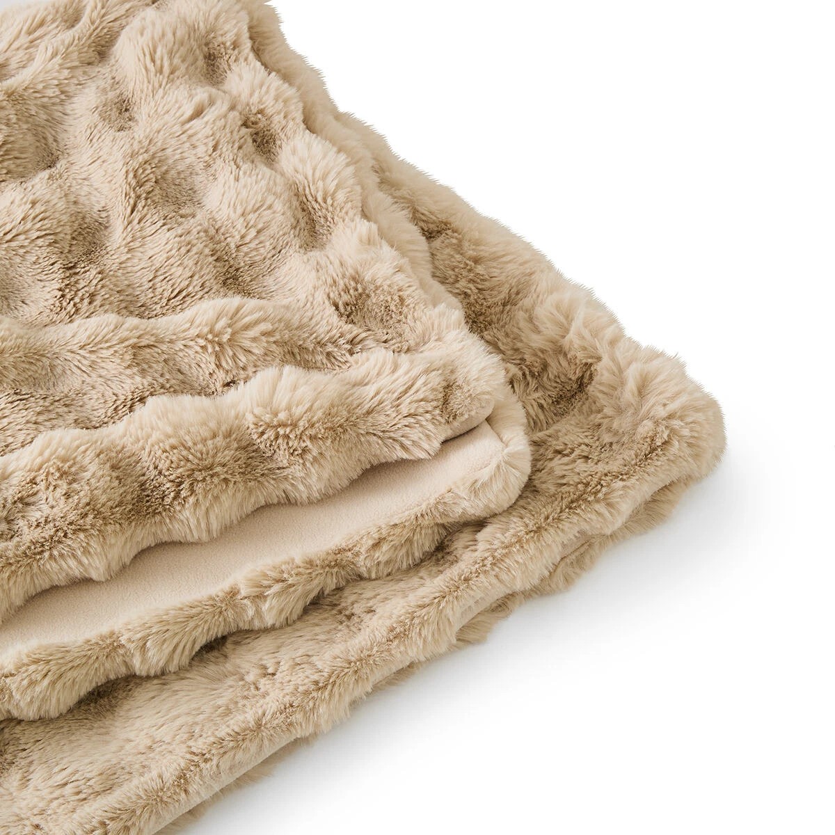 5 Faux Fur Throw - Taupe, 5 of 7