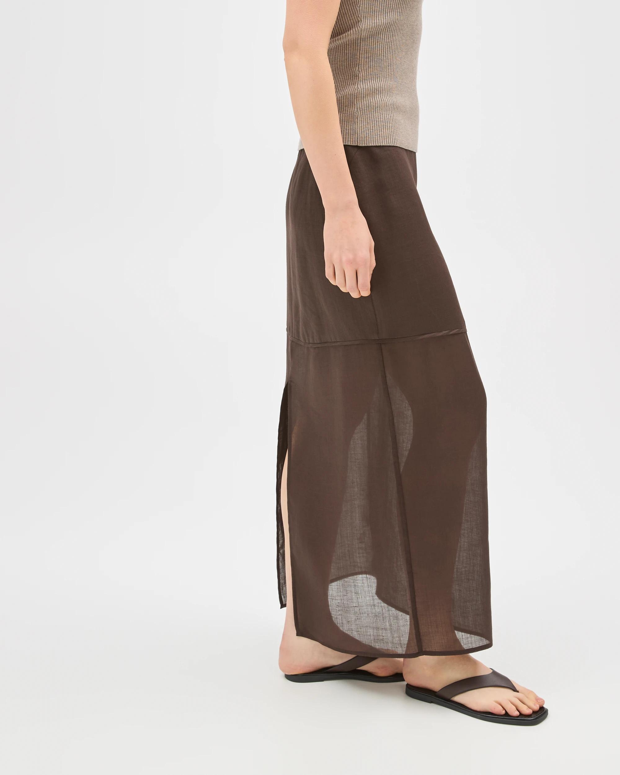 6 Lily Loves Sheer Midi Skirt TRUFFLE, 6 of 7