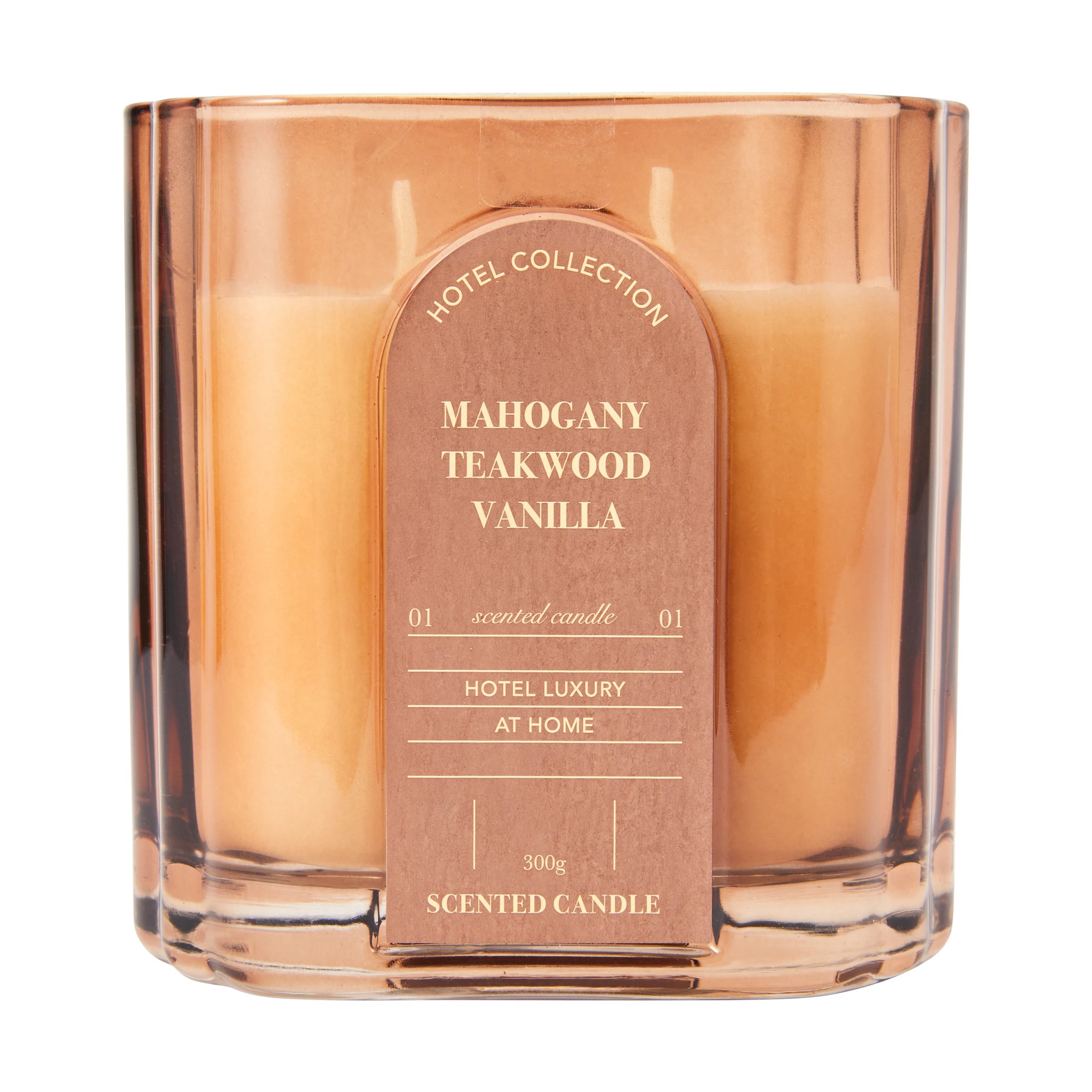 1 Mahogany Hotel Glass Candle, 1 of 4