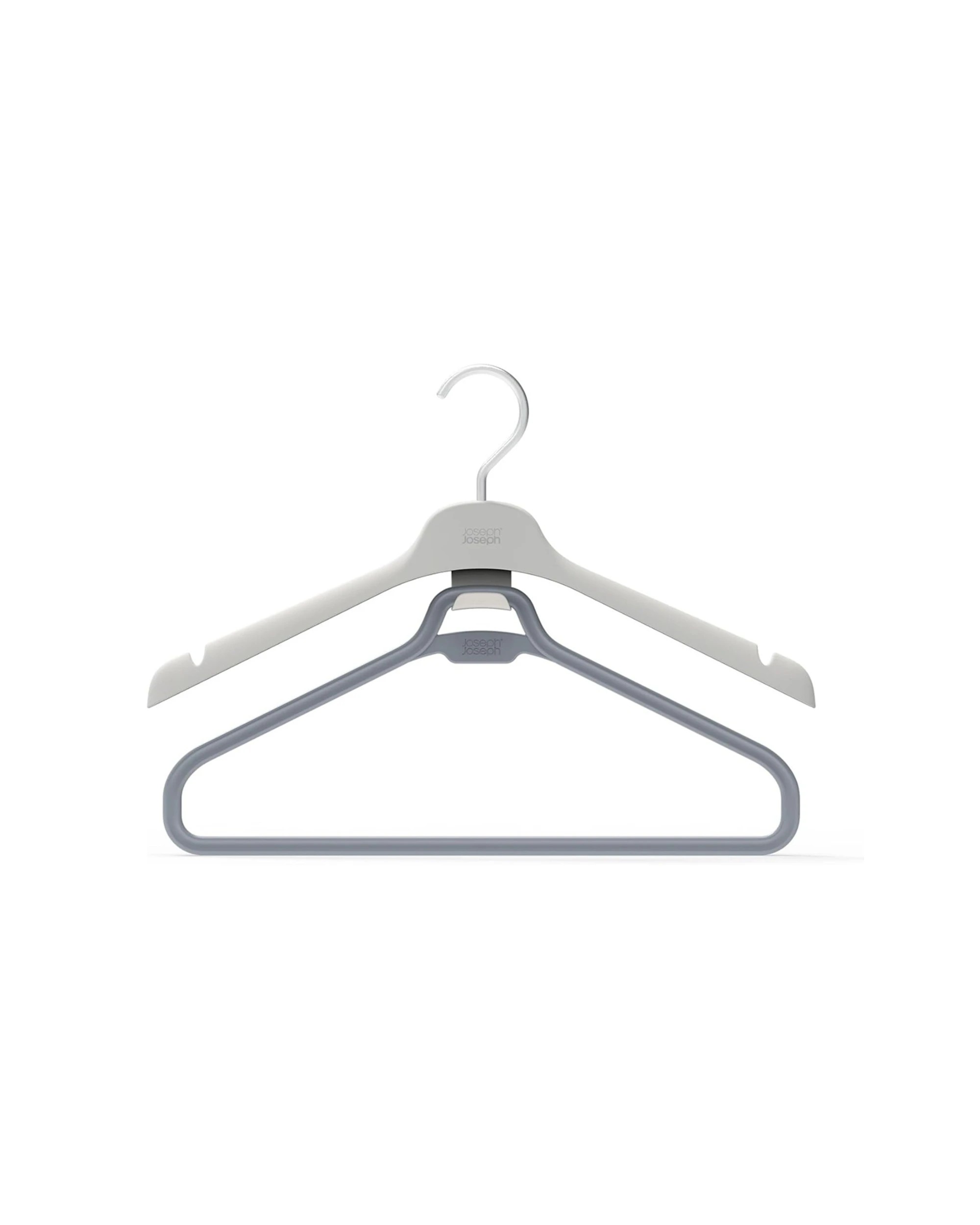 1 Joseph Joseph Orderly Long Garment Wardrobe Hanger 2pc Adjustable Hem Lift Integrated Hooks Ecru - White, 1 of 7