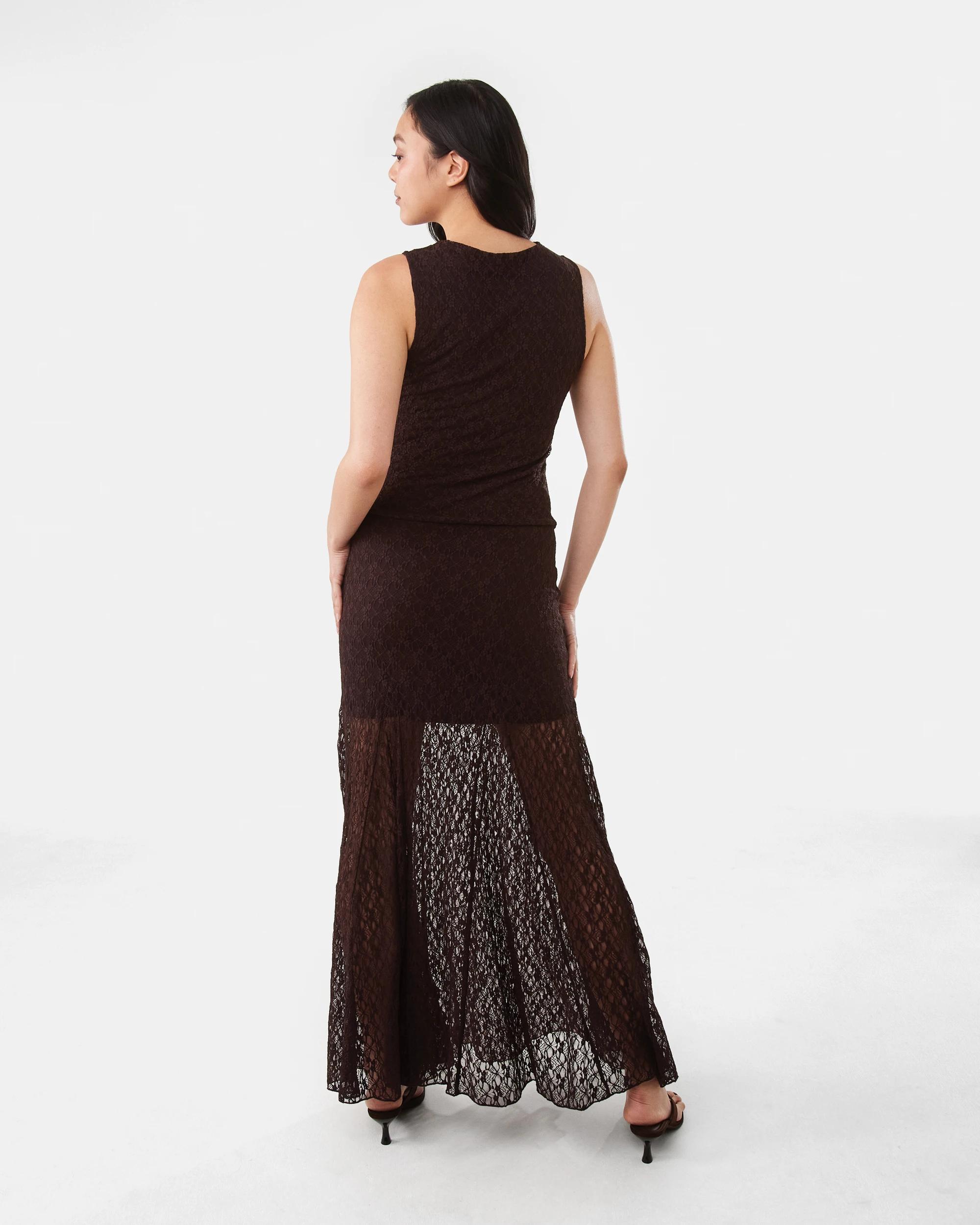 4 Lace Maxi Skirt Choc Plum, 4 of 6