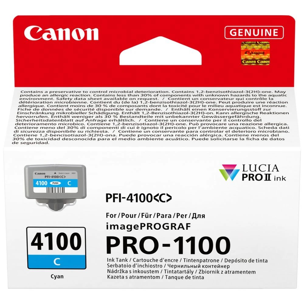 1 Canon PFI-4100 Cyan Ink, 1 of 3