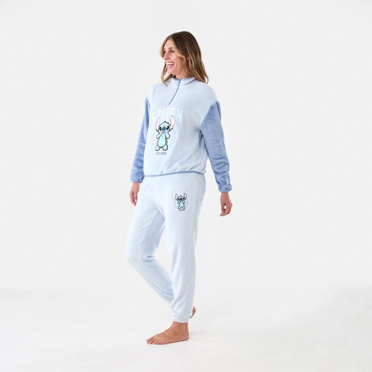 2 Disney Lilo & Stitch License Fleece Top and Pants Pyjama Set Stitch Emb, 2 of 7