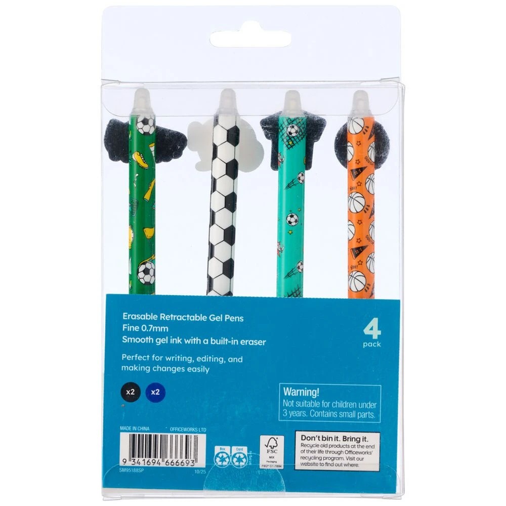 2 Studymate Novelty Erasable Gel Pen Sport 4 Pack, 2 of 5