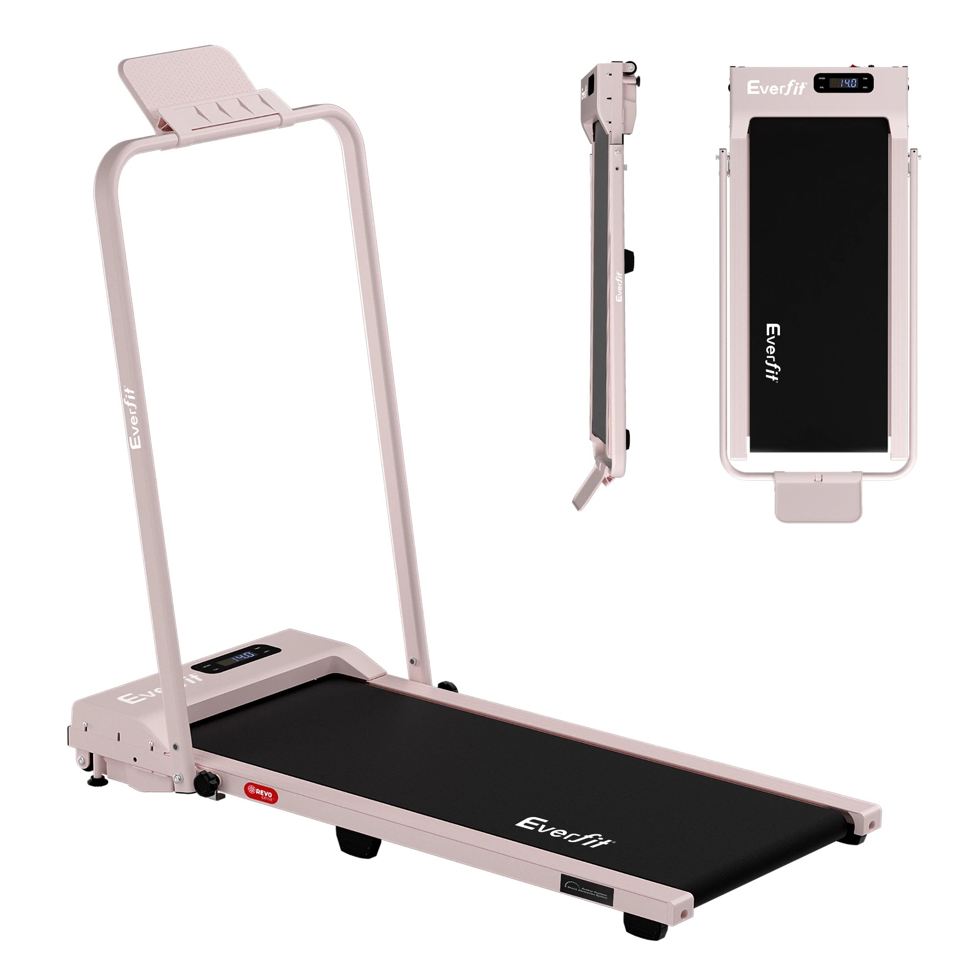 1 Everfit 3 in 1 Walking Pad Treadmill 12% Incline Foldable Under Desk Treadmills for Home Gym - Pink, 1 of 9