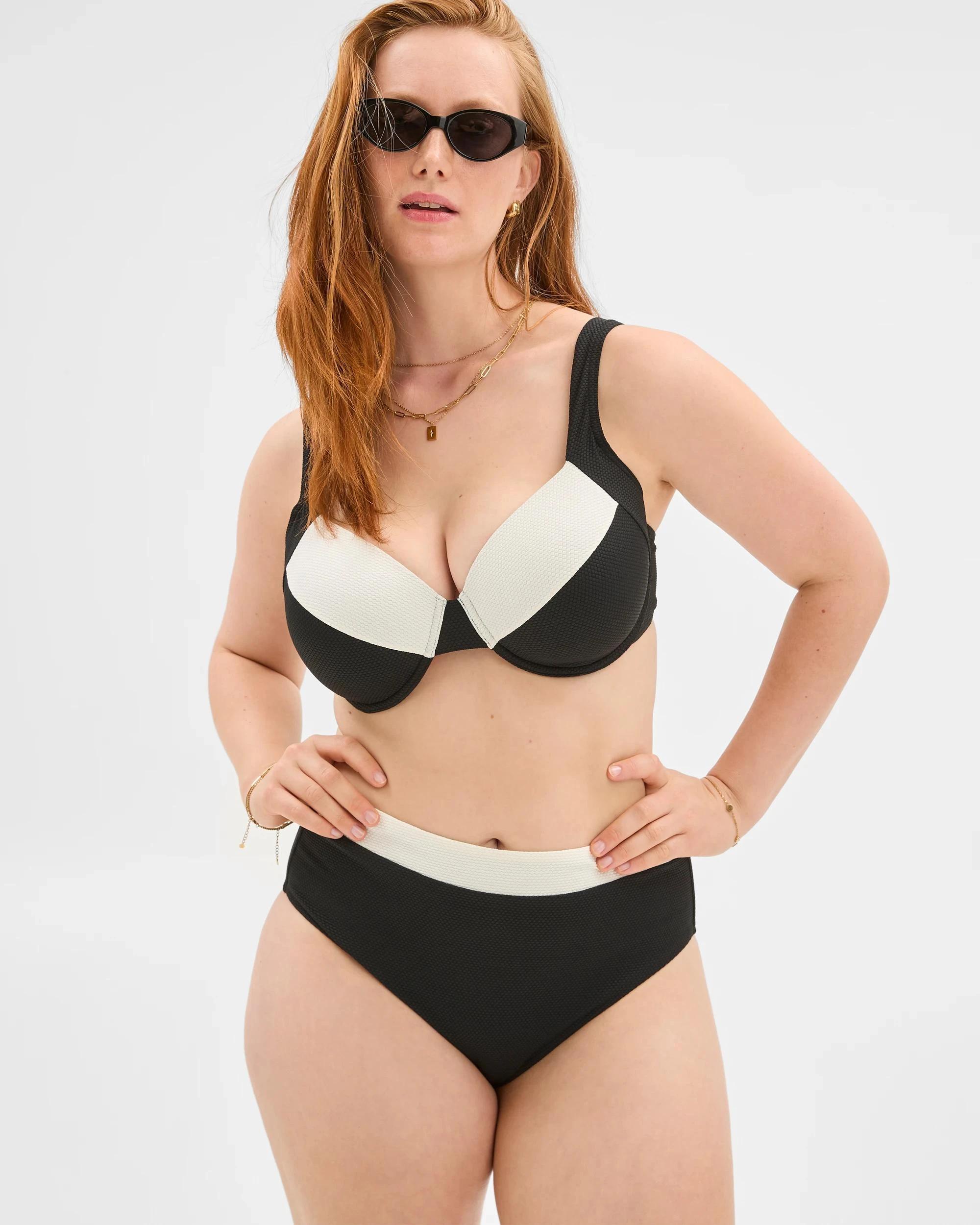 9 Target Balconette Honeycomb Underwire Bikini Top - Shape Your Body BLACK / WHITE, 9 of 10