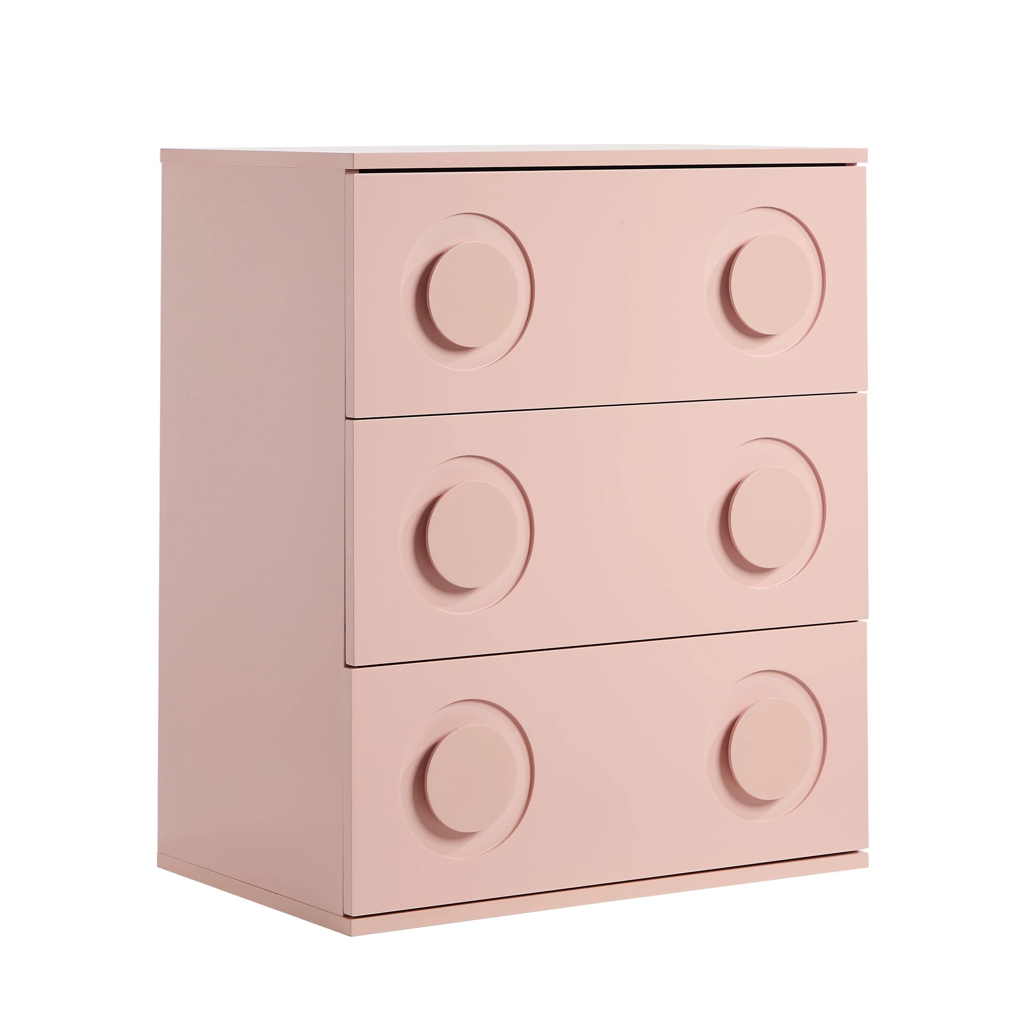5 Oikiture 3 Chest of Drawers Spacious Cabinet Bedroom Dresser Nightstand - Pink, 5 of 9