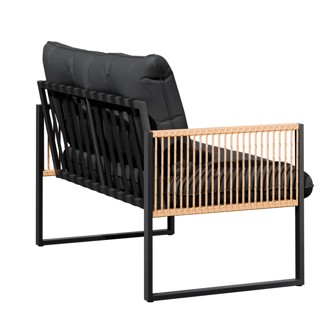 6 Alfordson 2PCS Outdoor Lounge Sofa Set Wicker Furniture Table and Chairs Garden - Grey, 6 of 9