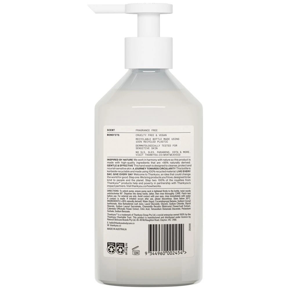 2 Thankyou Handwash Fragrance Free 500mL, 2 of 5