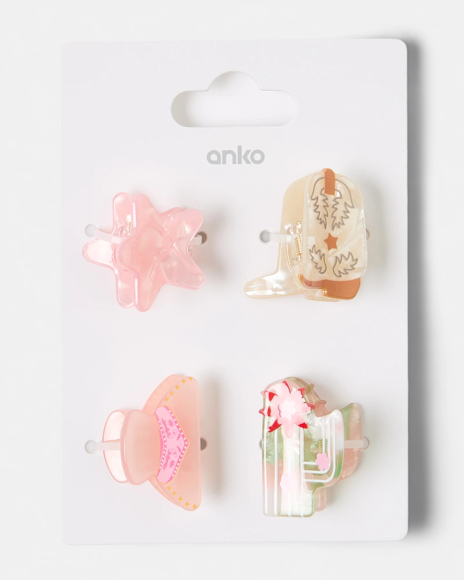 4 4 Pack Mini Rodeo Claw Hair Clip, 4 of 4