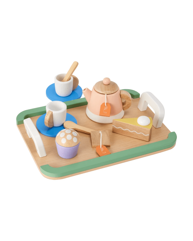 13 Piece Wooden Tea Pla