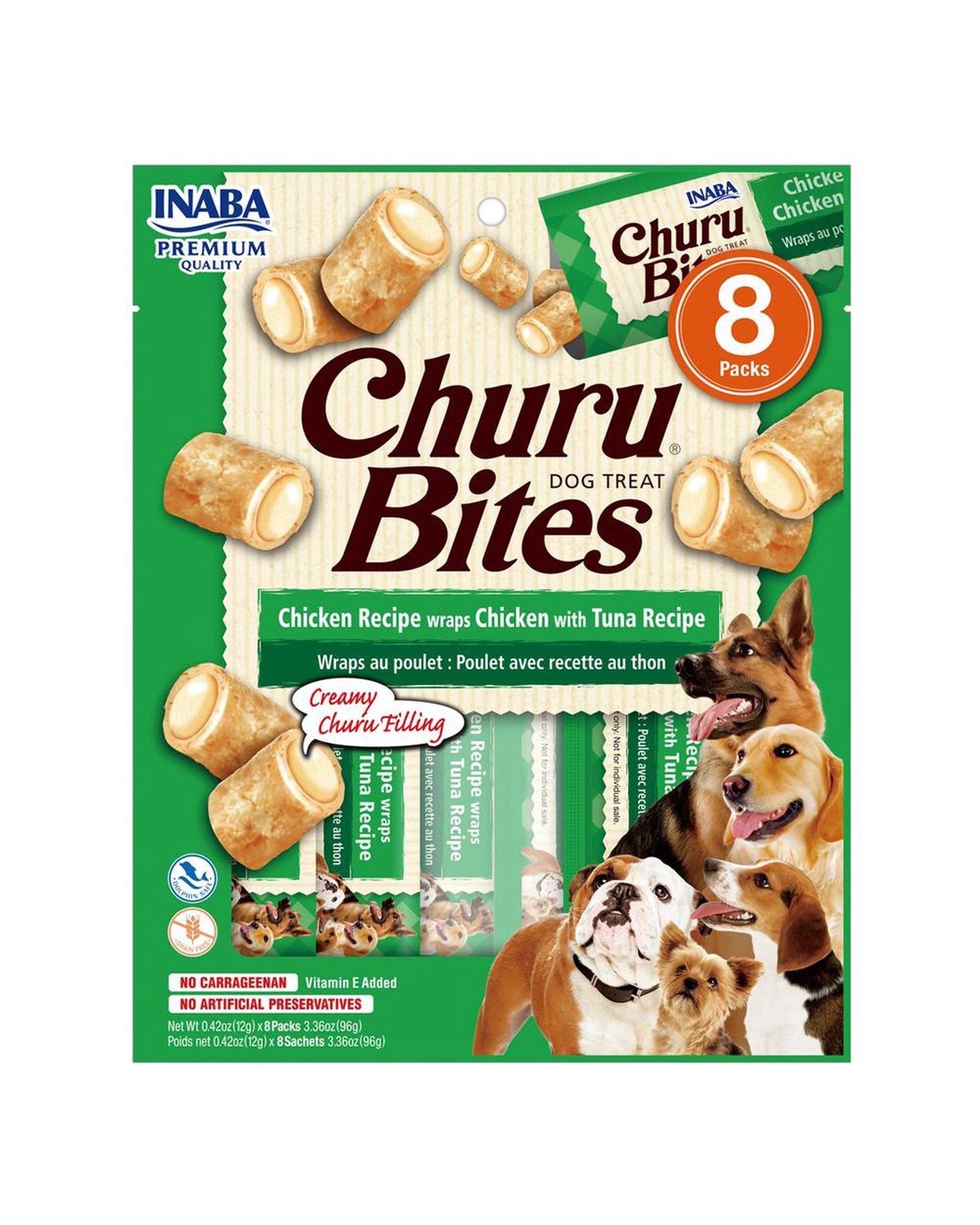 1 Inaba Churu Bites Dog Treat Chicken w/ Tuna 6 x 96g, 1 of 2