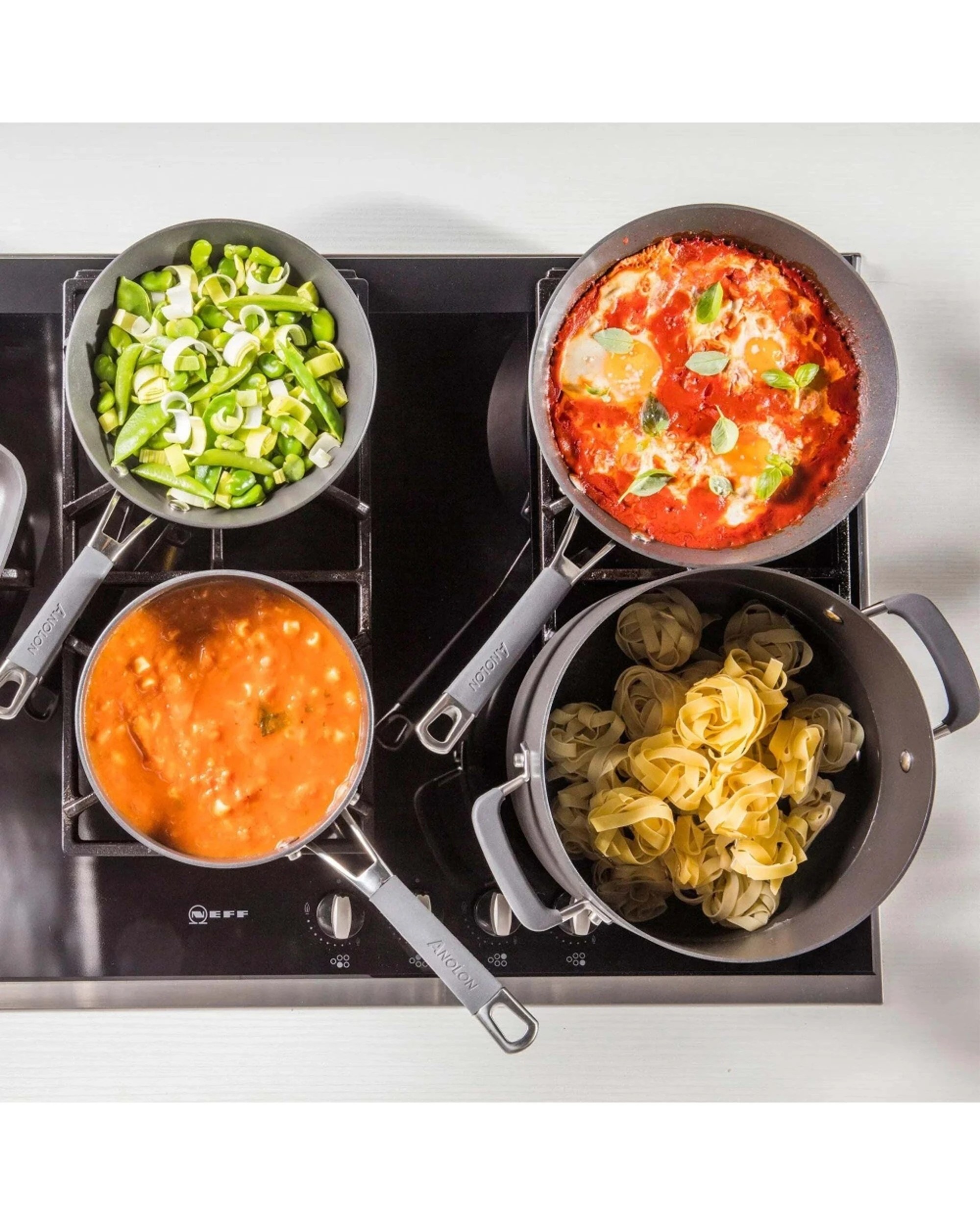 3 Anolon Endurance 3pc Skillet Triple Pack Set Non-Stick Oven Safe Induction Compatible - Black, 3 of 3