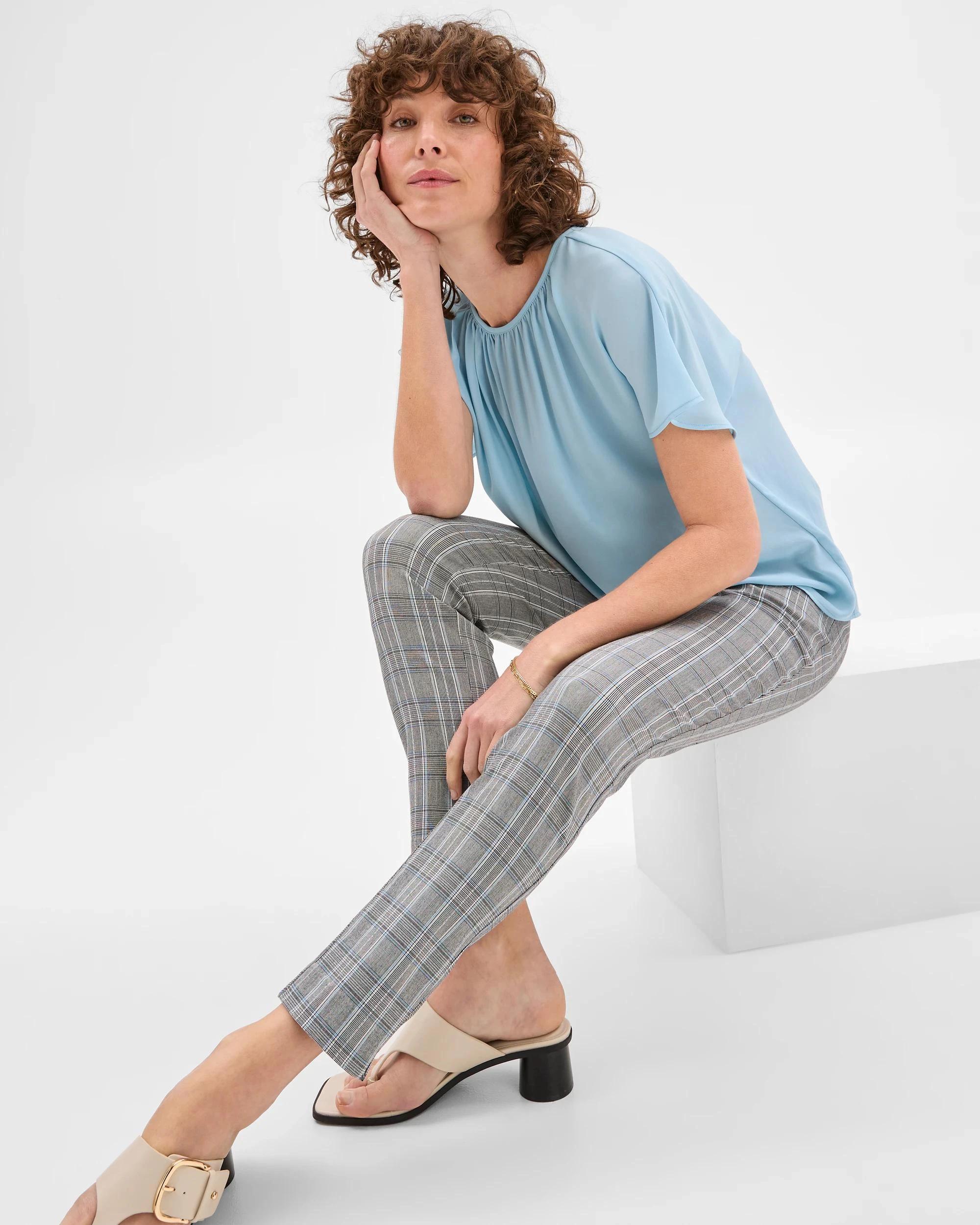 6 Preview Carrie Bengaline Ankle Length Skinny Pants GREY CHECK, 6 of 6