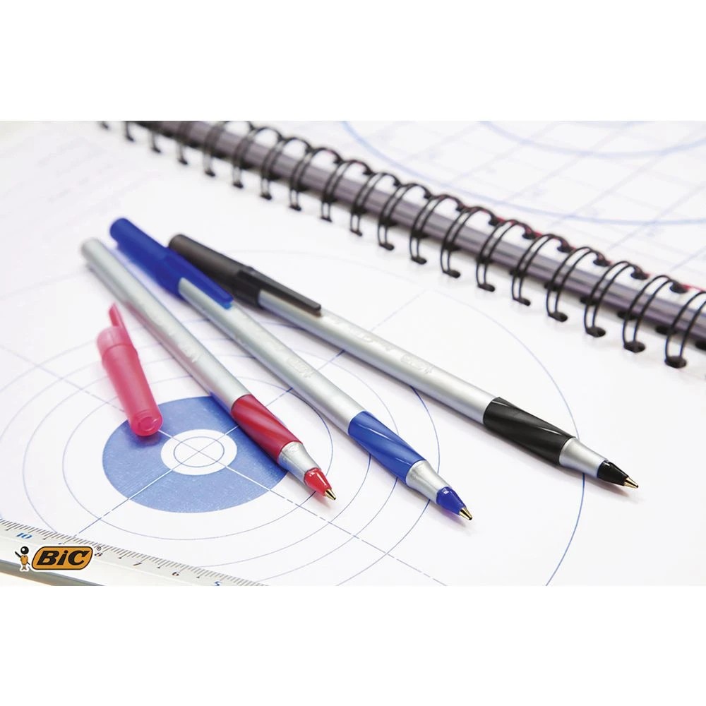 5 BIC Round Stic Comfort Grip Ballpoint Pens Assorted 10 Pack, 5 of 5
