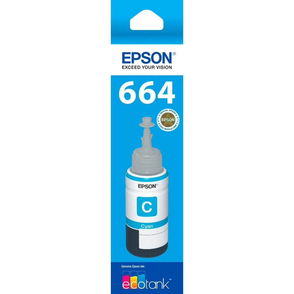 1 Epson T664 EcoTank Ink Bottle Cyan, 1 of 1