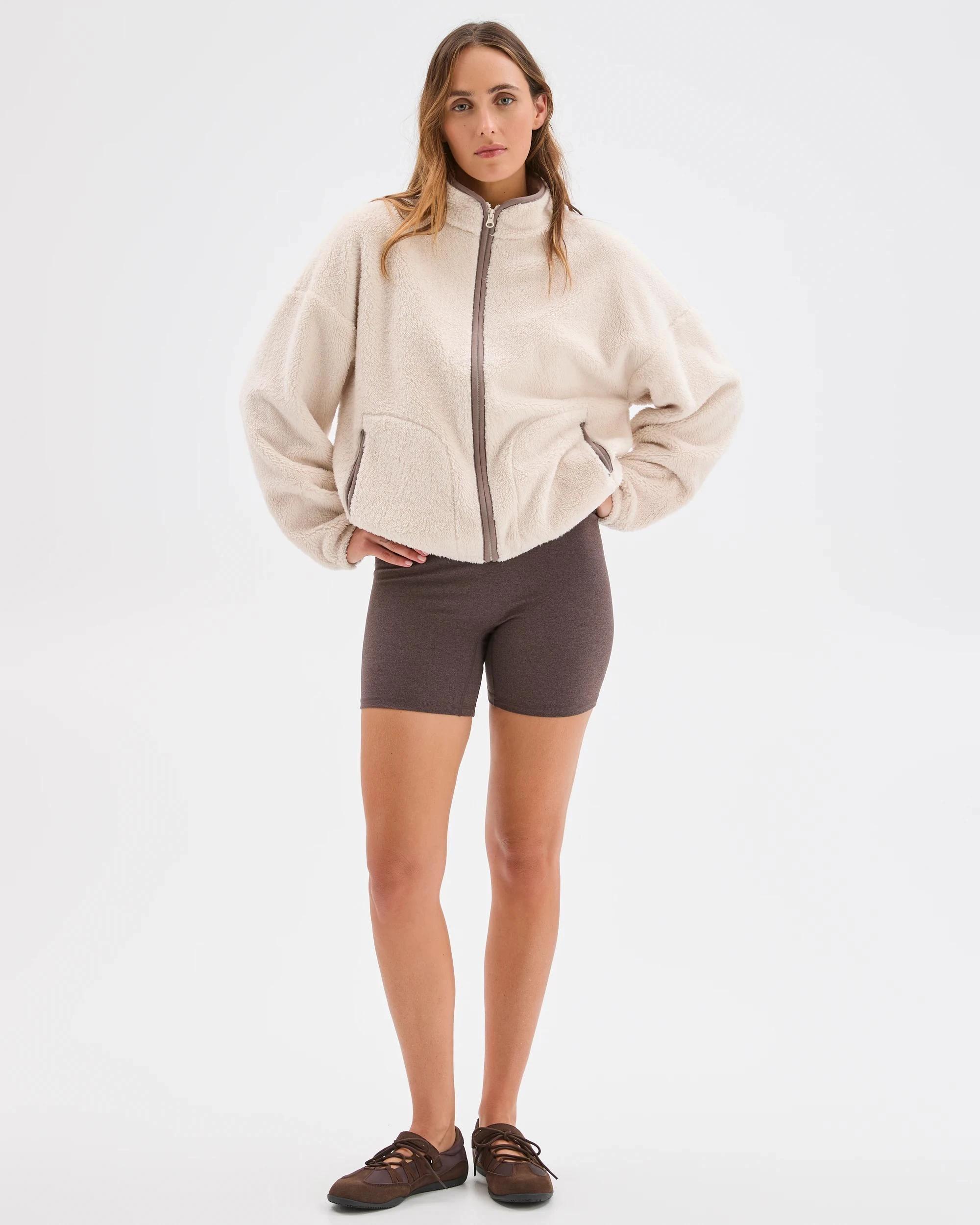 6 Target Active Active Sherpa Zip Through Jacket OATMILK, 6 of 6