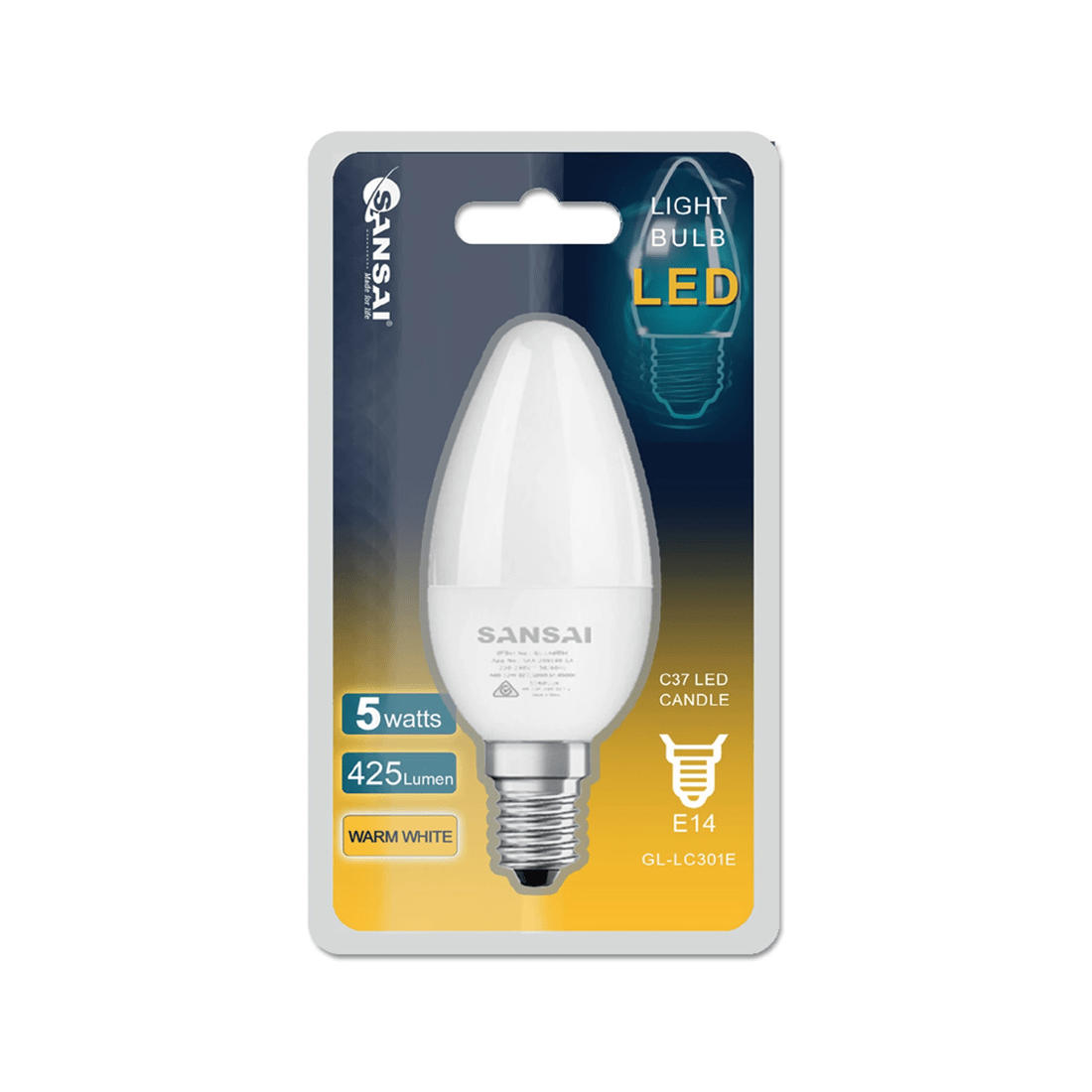 2 Sansai Home/office Led 425lm Screw Light Bulb C37 5w E14 Candle Warm White 3000k
 - White, 2 of 3