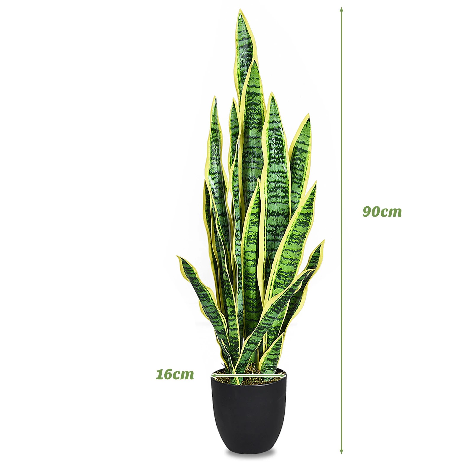 2 Costway 90cm Artificial Snake Plant Fake Sansevieria Potted Plant, 2 of 4