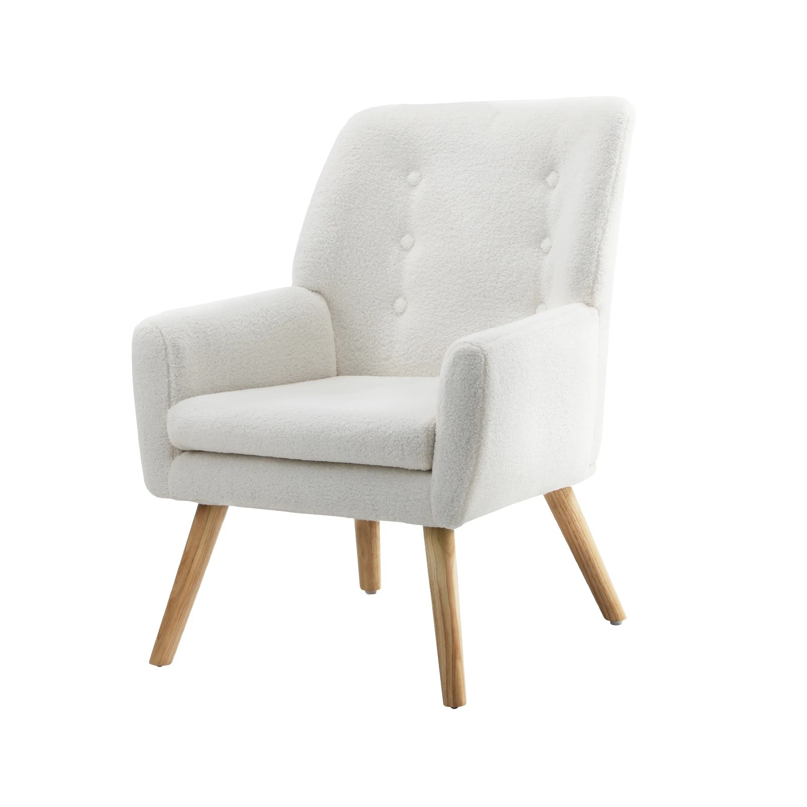 1 Oikiture Armchair Lounge Chair Sherpa Accent Armchairs Tub Chairs Sofa
 - White, 1 of 10