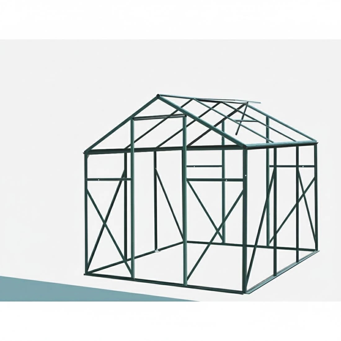 6 Green Fingers Greenhouse Aluminium Polycarbonate Green House Garden Shed - Green, 6 of 7