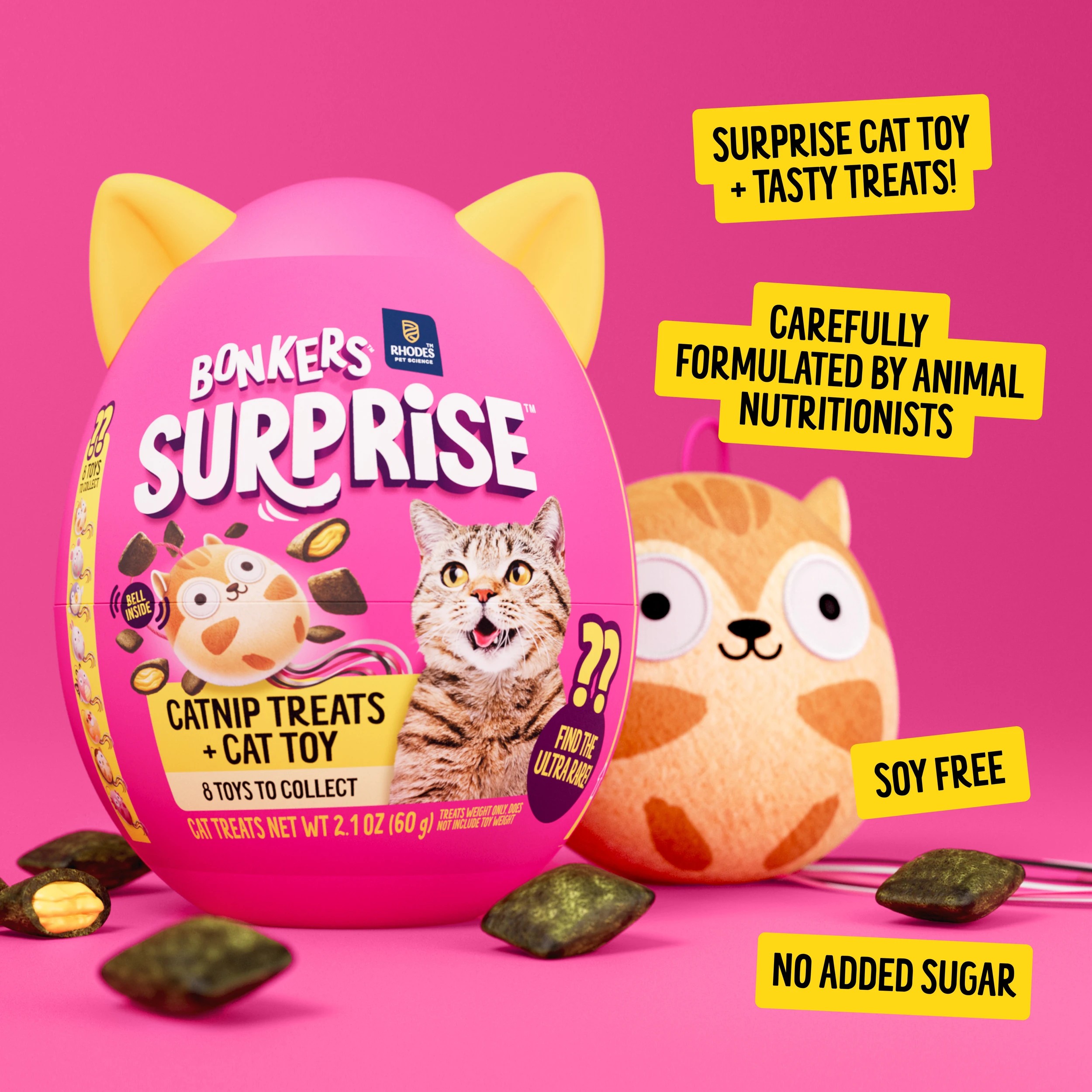 6 BONKERS Surprise Catnip Flavor Cat Treats with Blind Box Cat Toy, 6 of 10